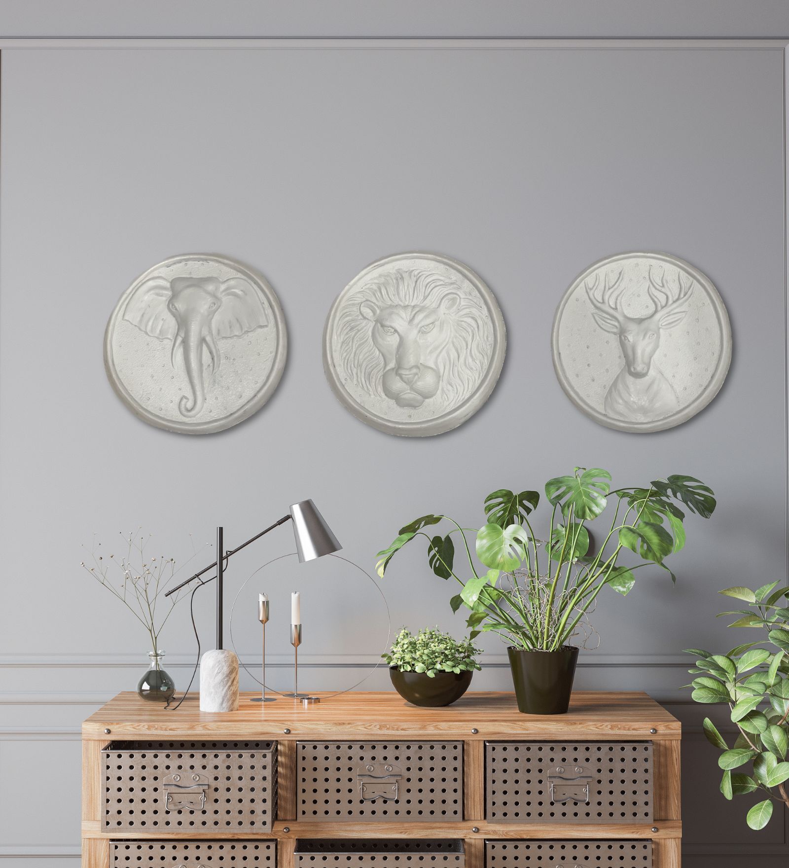 White Animals Wall Mask Decor