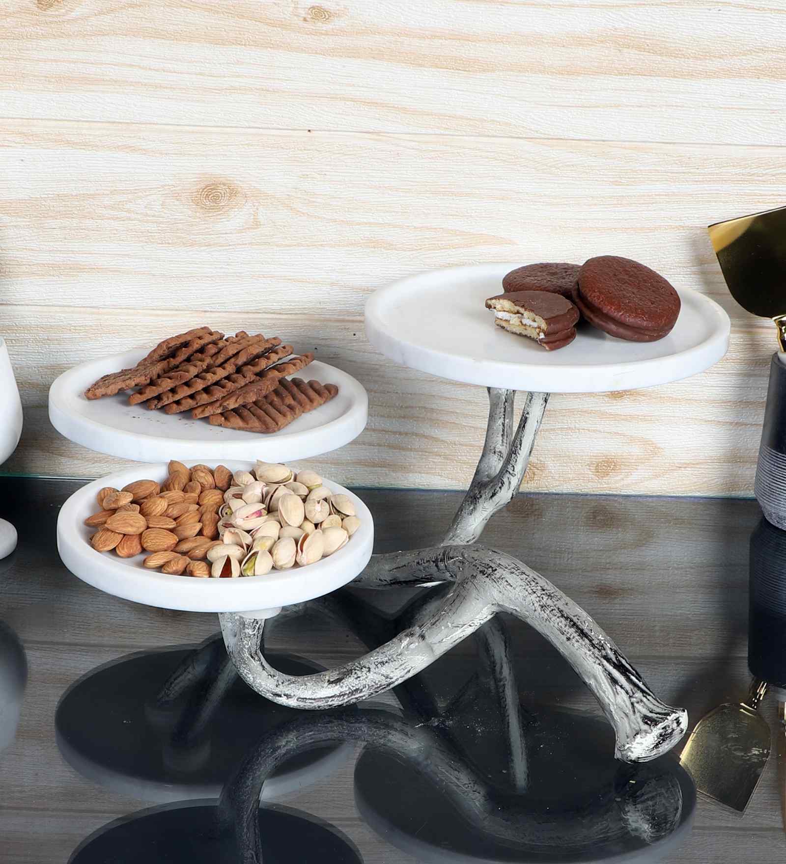 White Antler Serving Tray Set