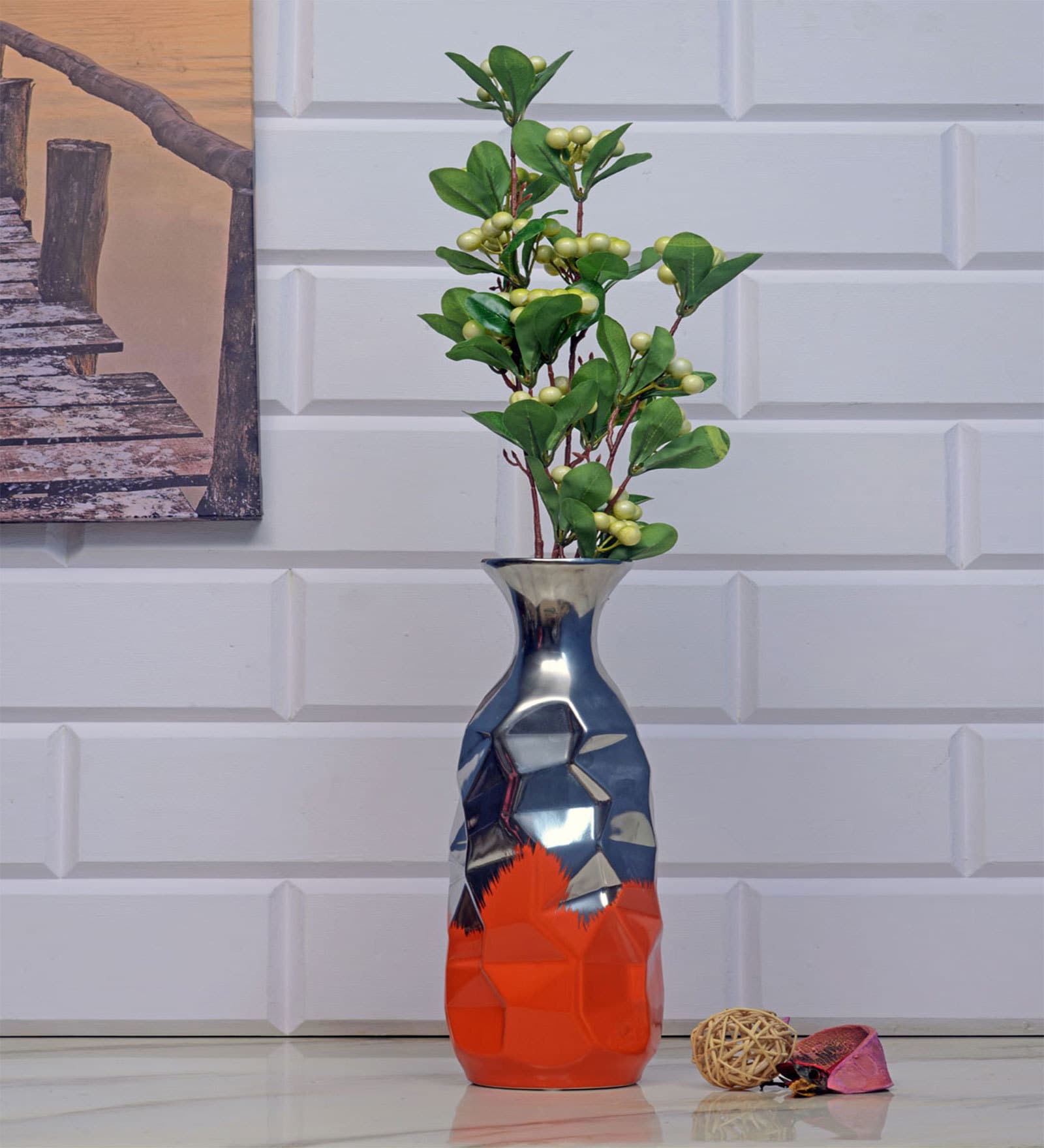 White Artificial Stick Cherries Artifical Flower