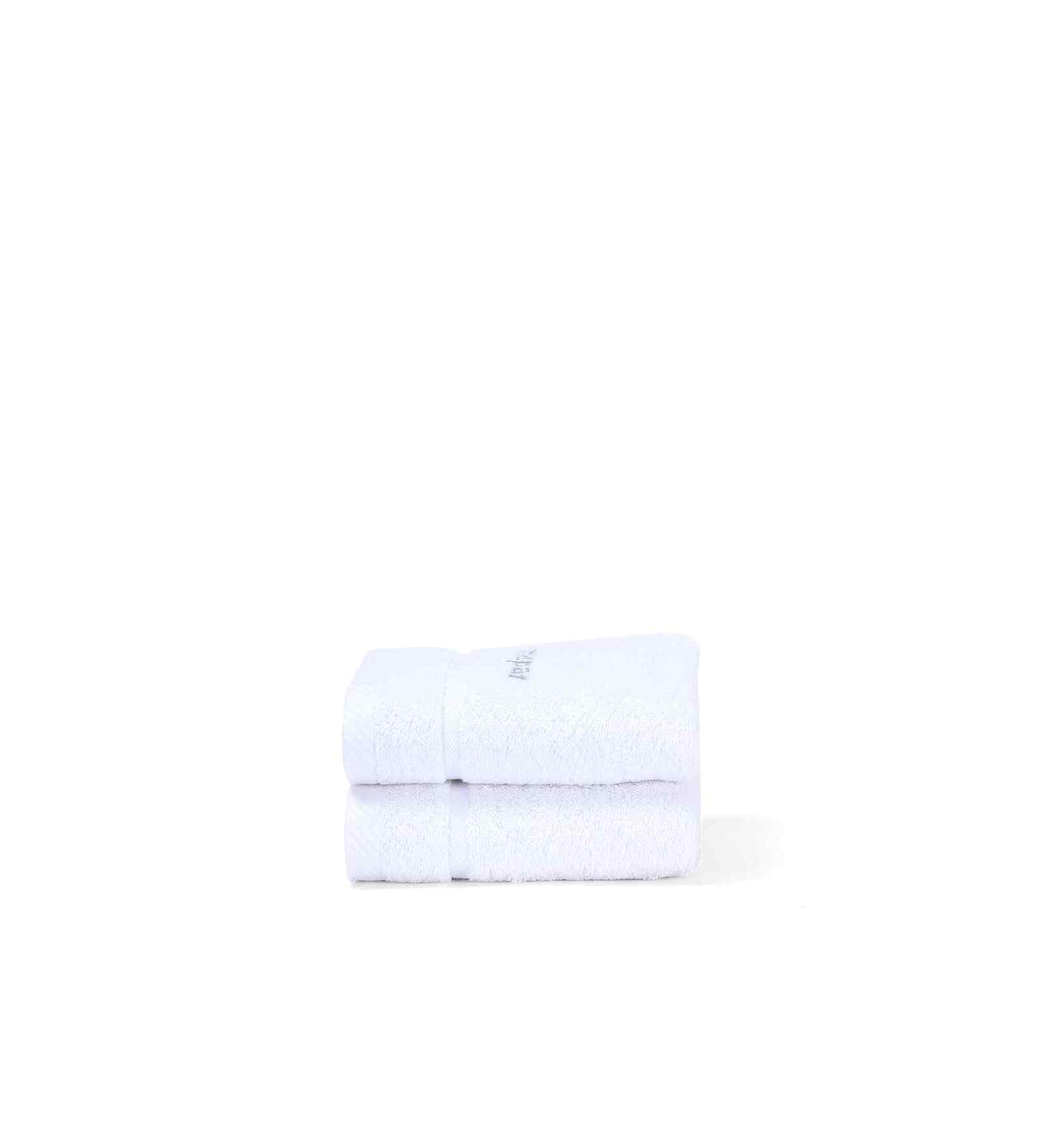 White Bamboo Cotton Solid 650 GSM Hand Towel Set (2Pc)