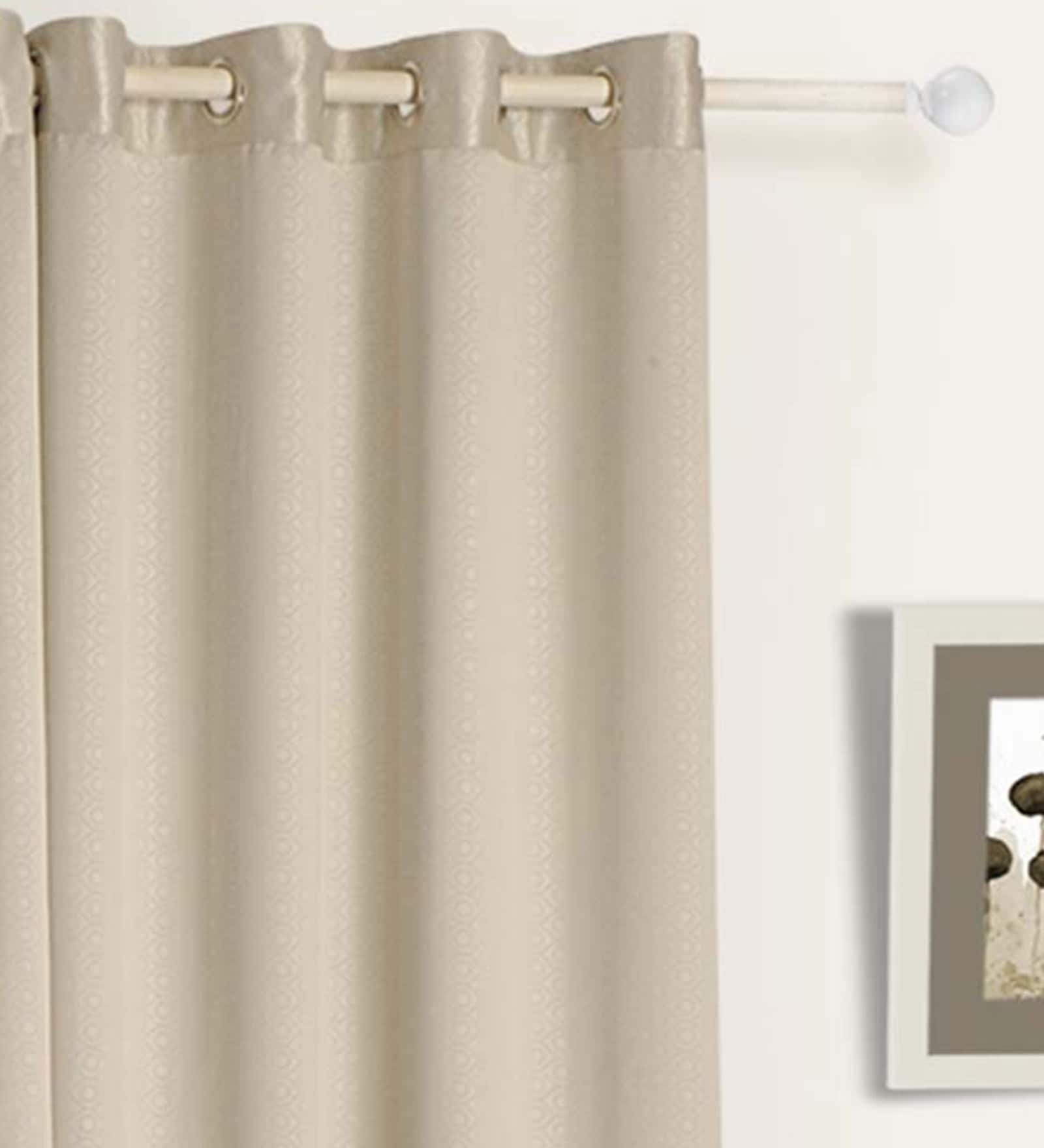 Faux Silk Blackout 9 Feet Eyelet Long Door Curtains (Set Of 2)