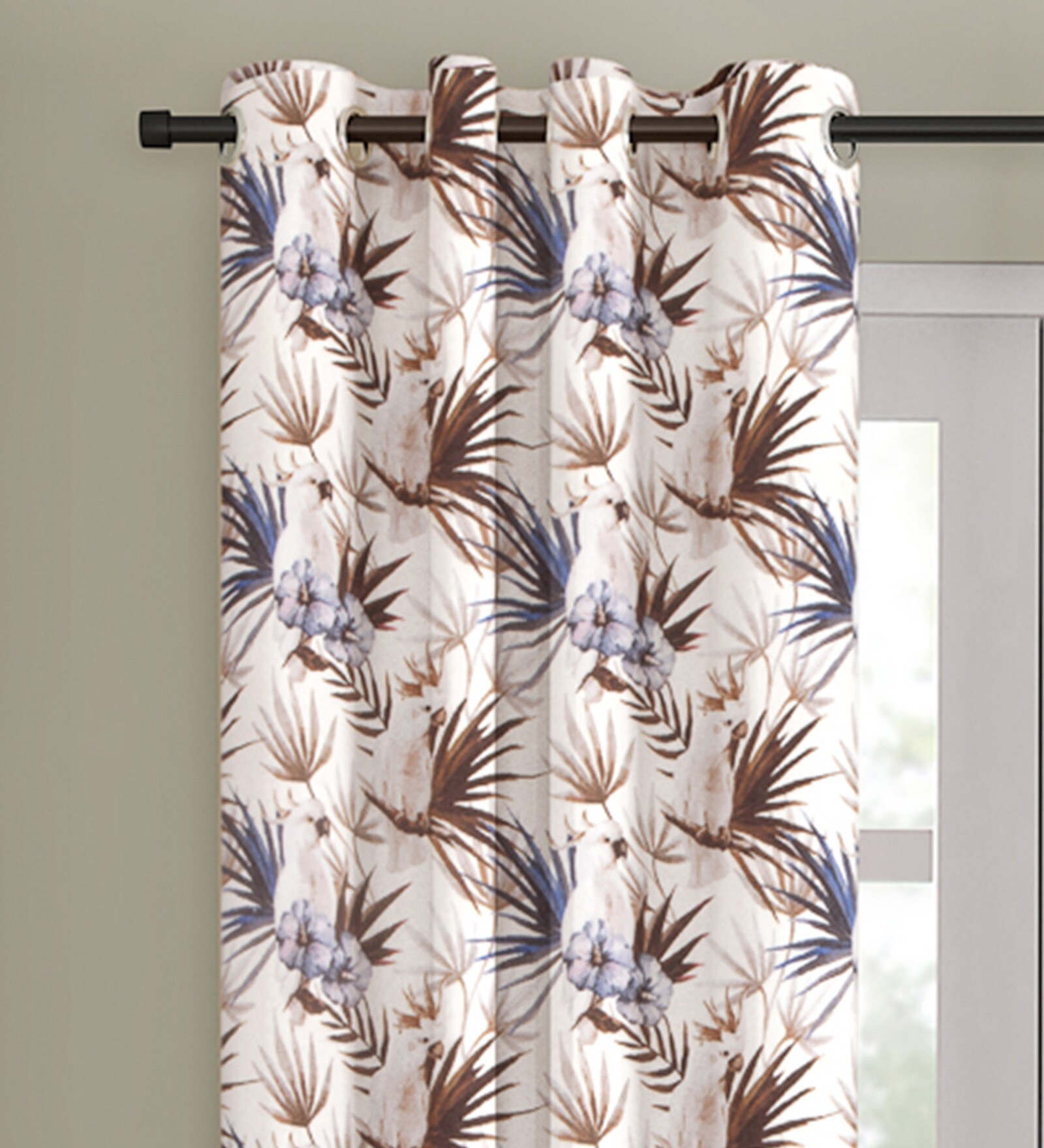 Polycotton Blackout 7 Feet Set Of 2 Eyelet Curtains