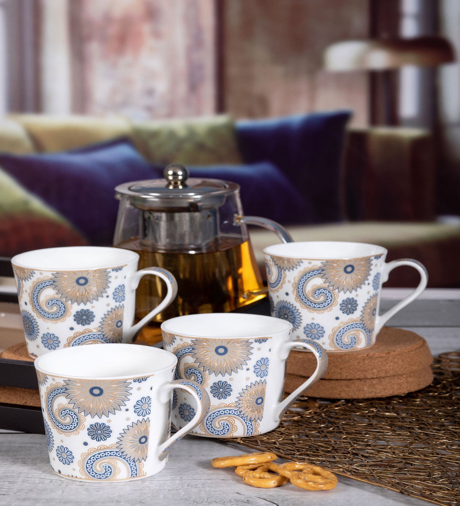 Glamorous Bone China Coffee Mug (Set of 6)