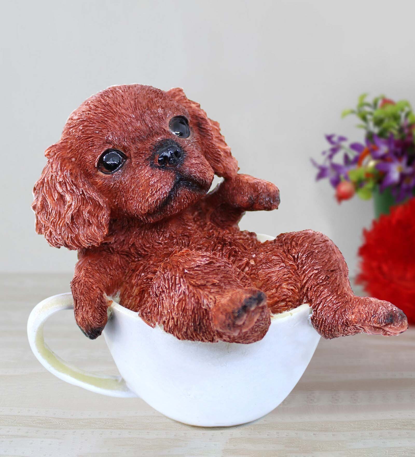 Buy White Brown Cute Dog In Cup Polyresin Figurine at 25 OFF by Tied Ribbons Pepperfry