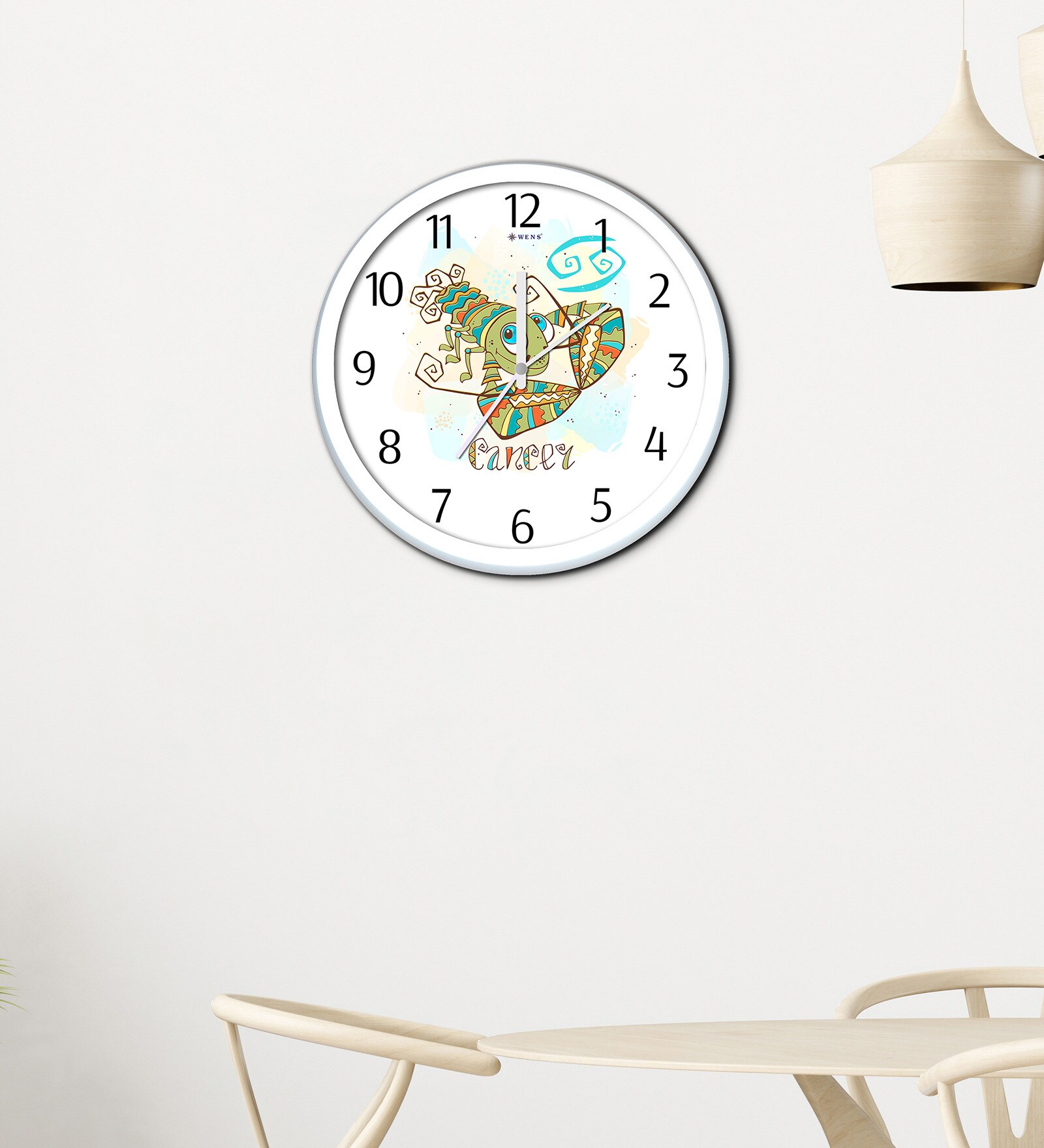 White Plastic Cancer Kids Wall Clock