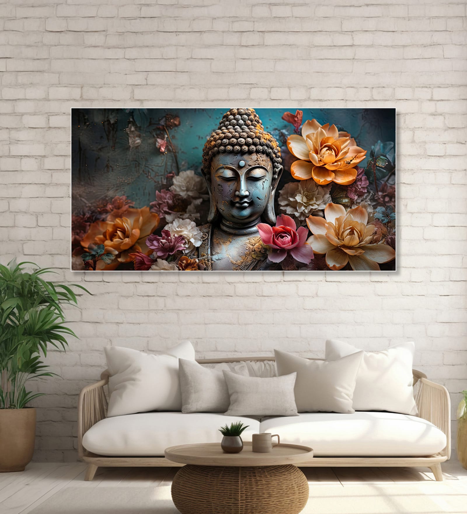 Canvas Framed Buddha Surrounded
