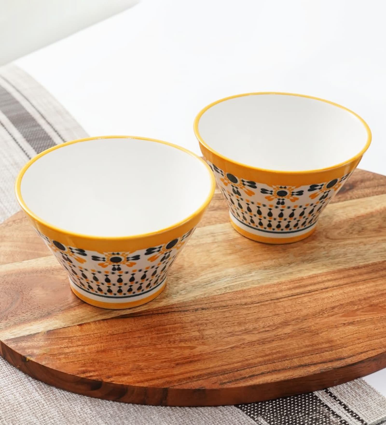White Ceramic Japanese Bowl (Pack of 2)