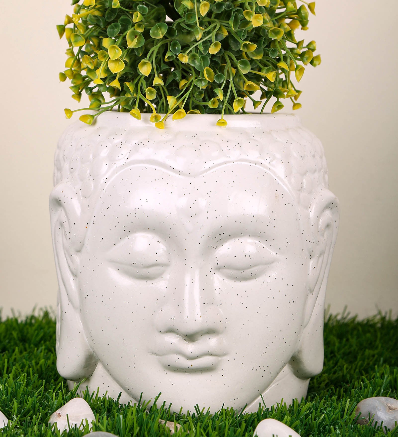 White Ceramic Medium Buddha Shape Planter