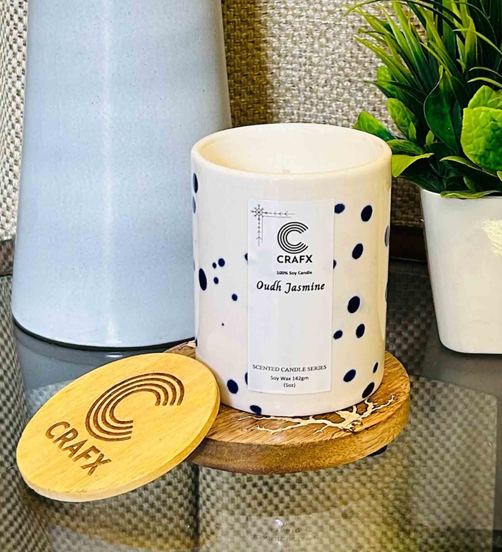 Buy Oudh Jasmine White Ceramic Scented Candles at 25 OFF by CRAFX