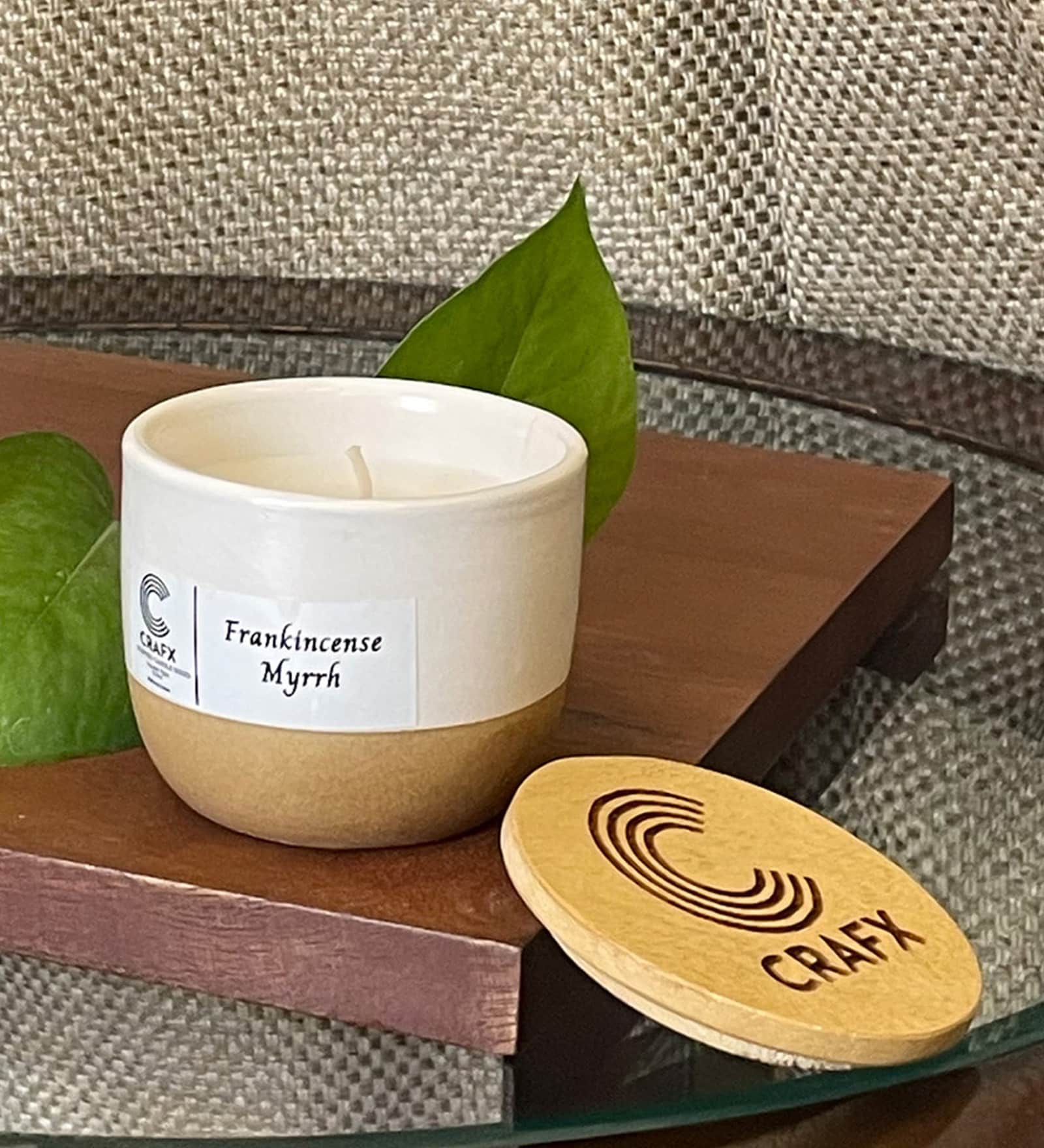Frankincense Myrrh White Ceramic Scented Candles