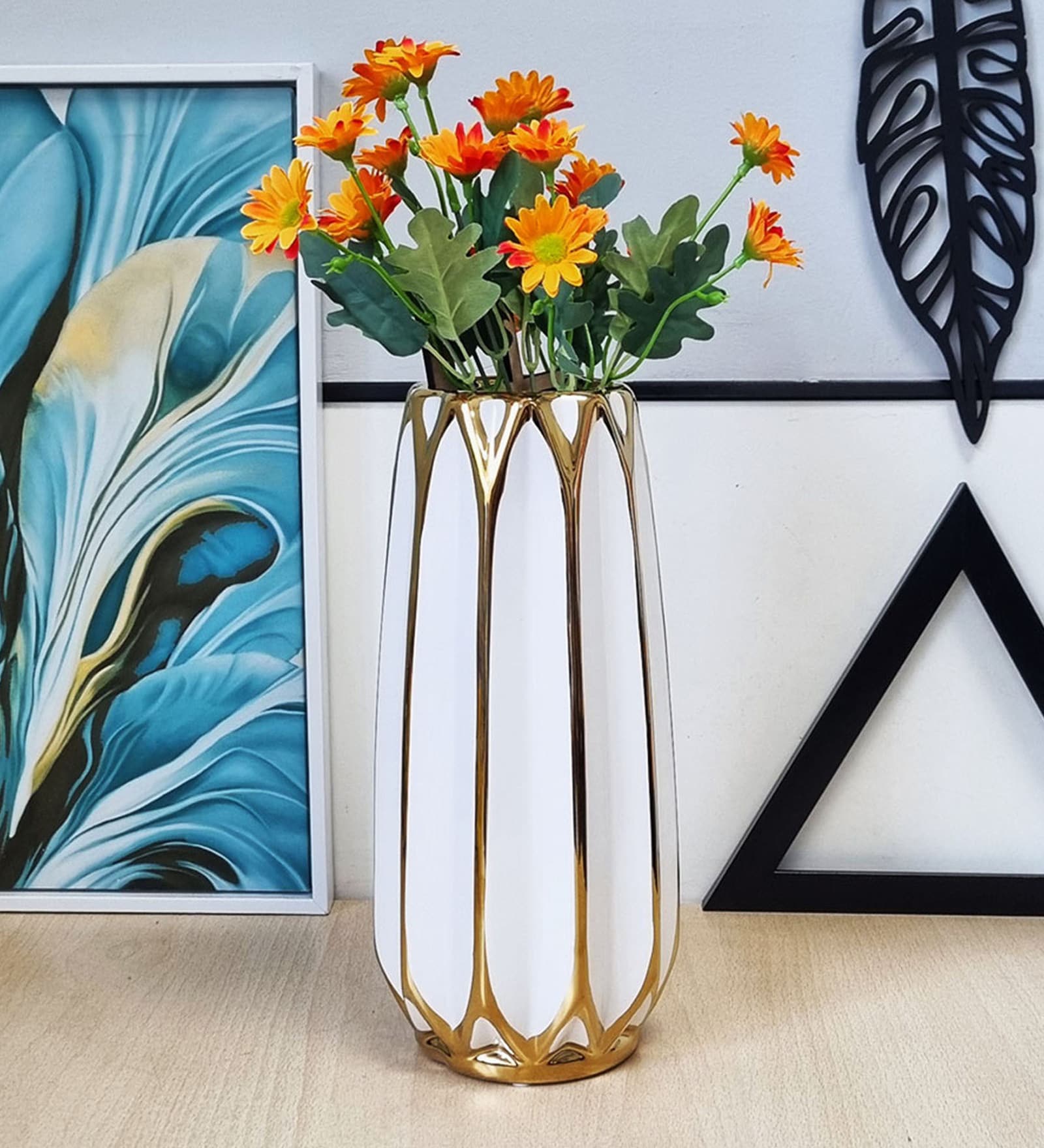 white ceramic  Floor Vase