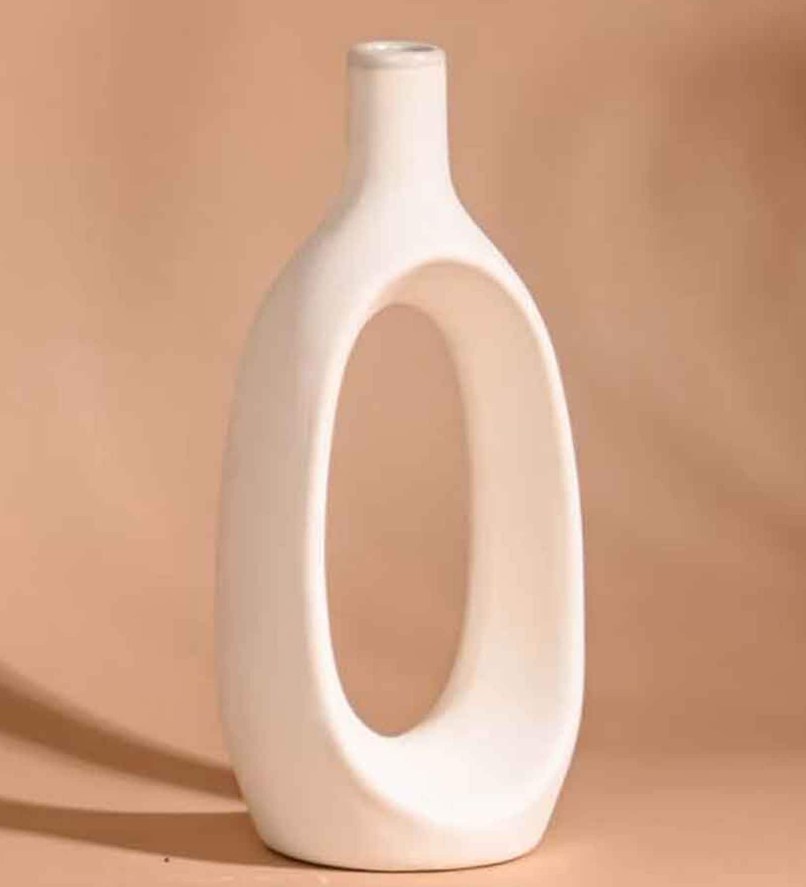 White Ceramic Jackie Table Vases