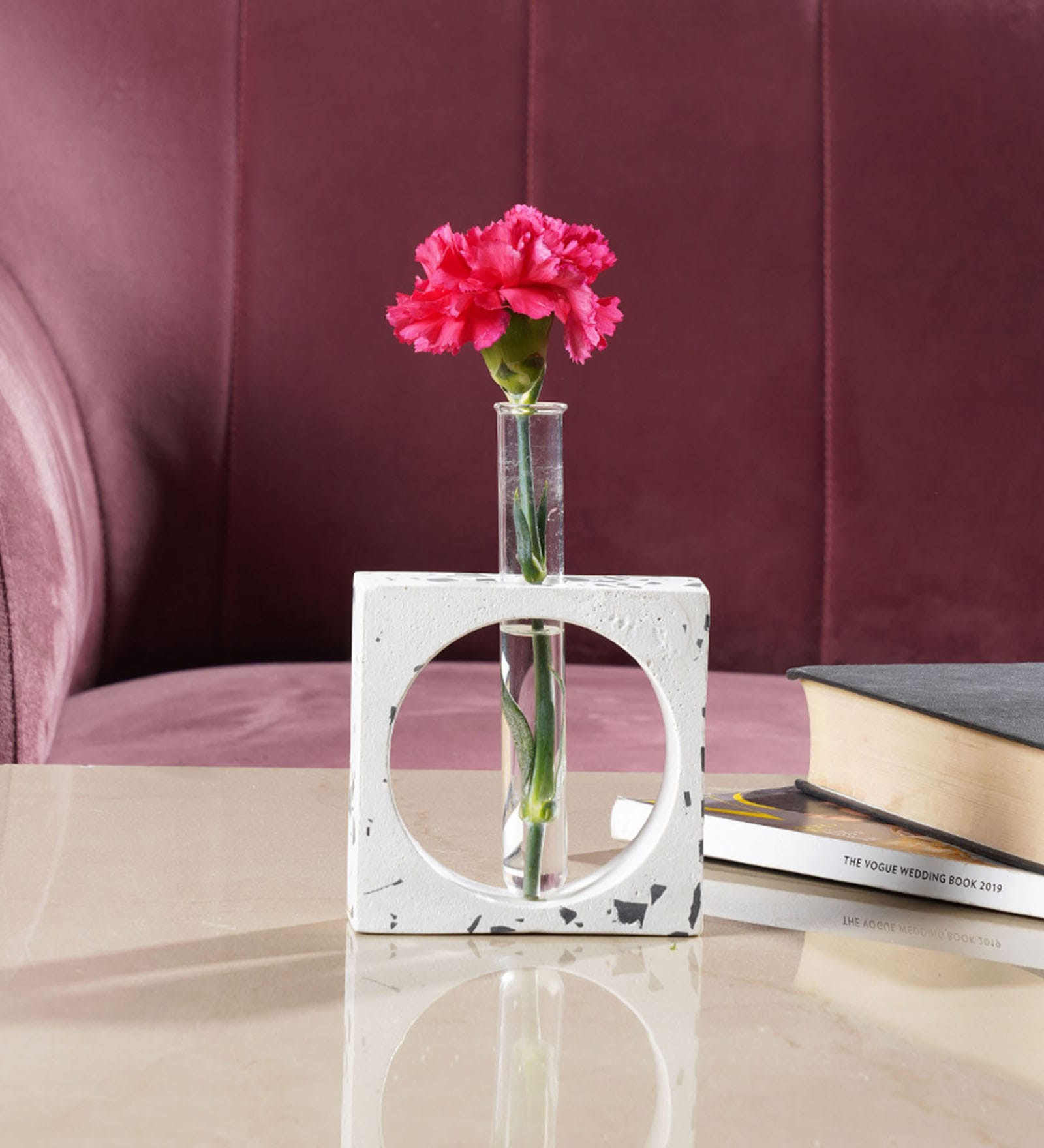 Switzer White Concrete Table Vase