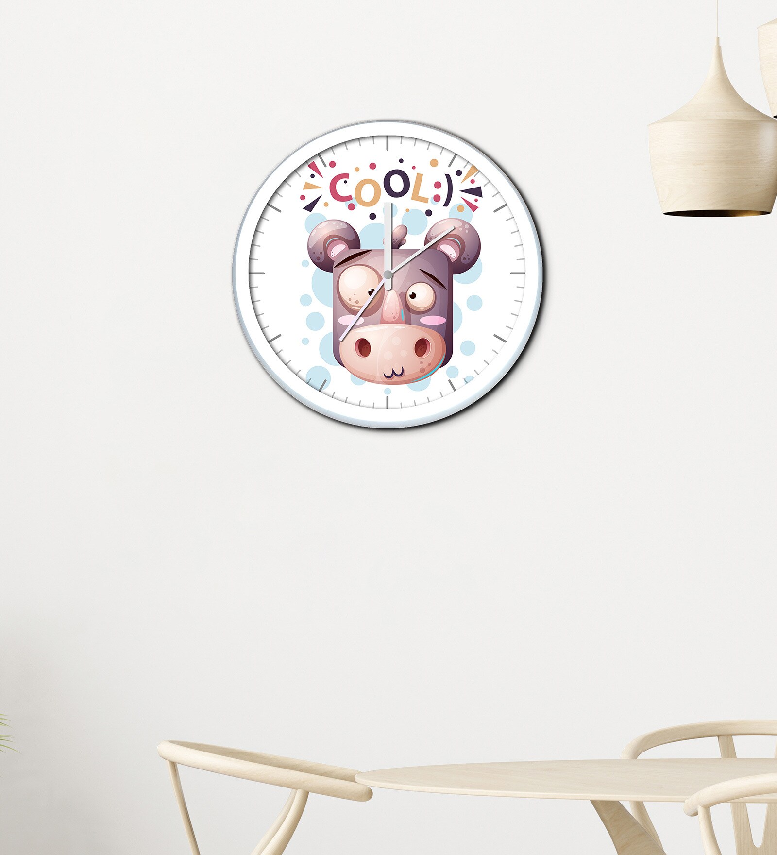 White Plastic Cool Kids Wall Clock