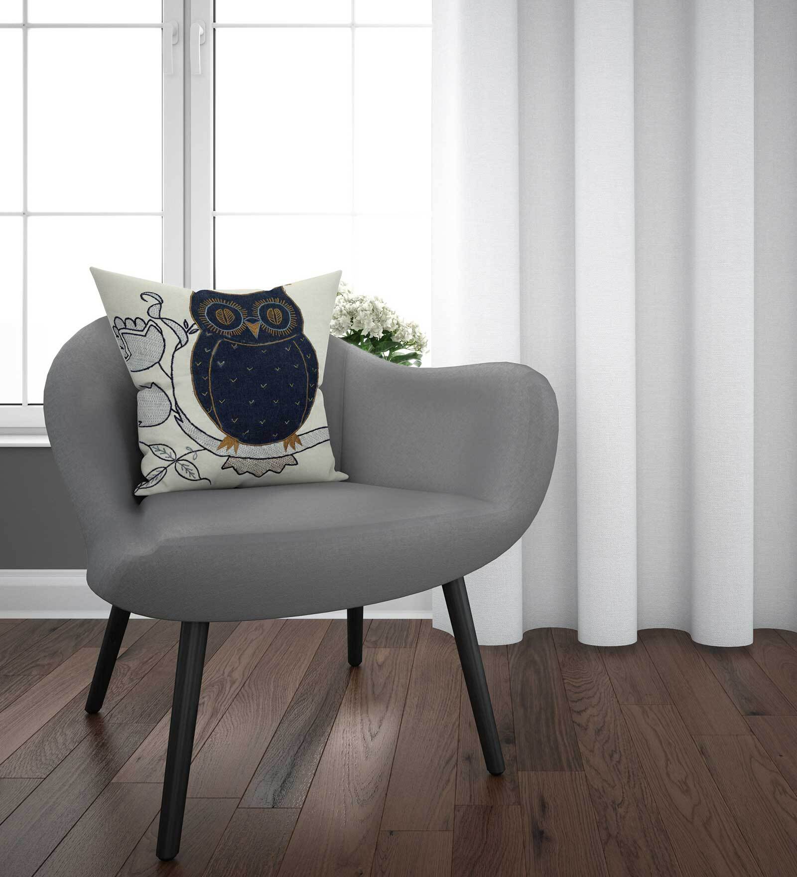 White Textured Cotton 18 X 18 Inches Cushion Covers (Set Of 2)