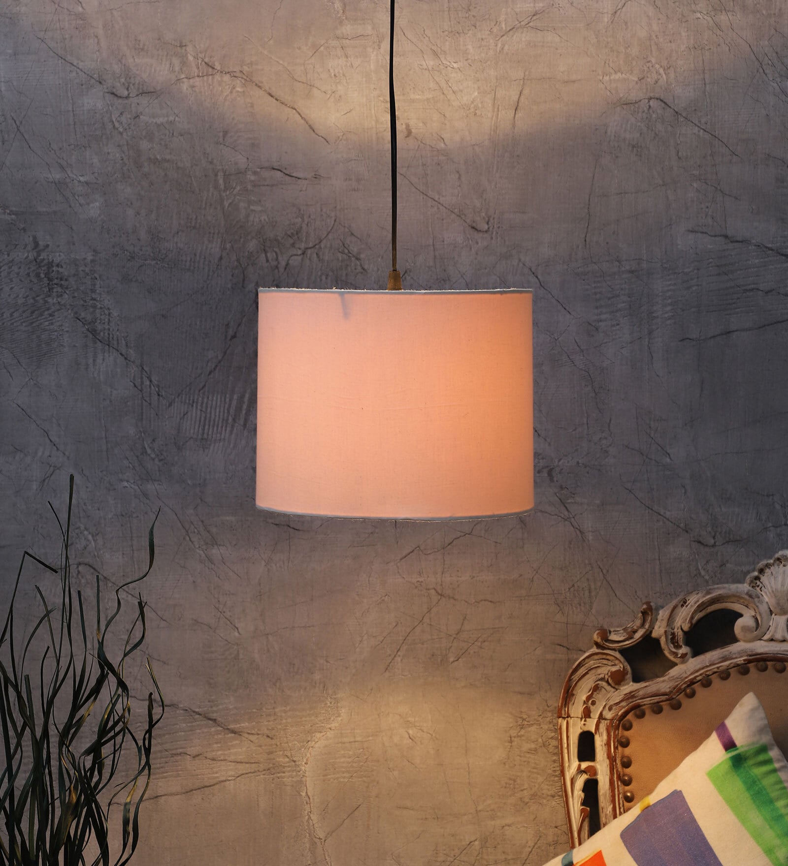 Erin White Cotton Hanging Light