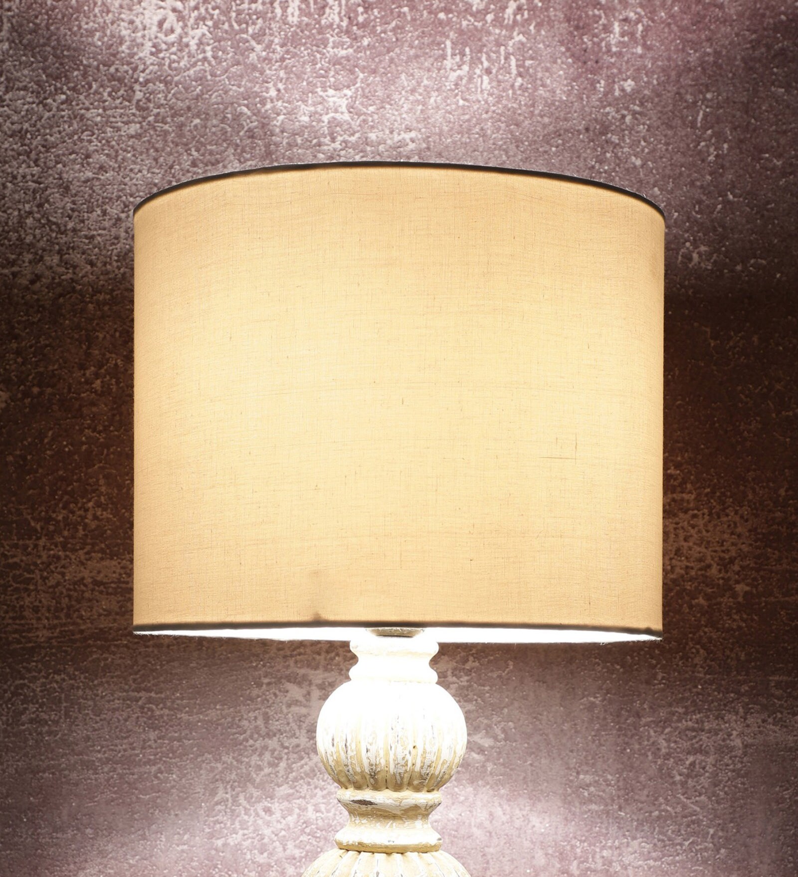 Colstrip White Cotton Fabric Solid Lampshade