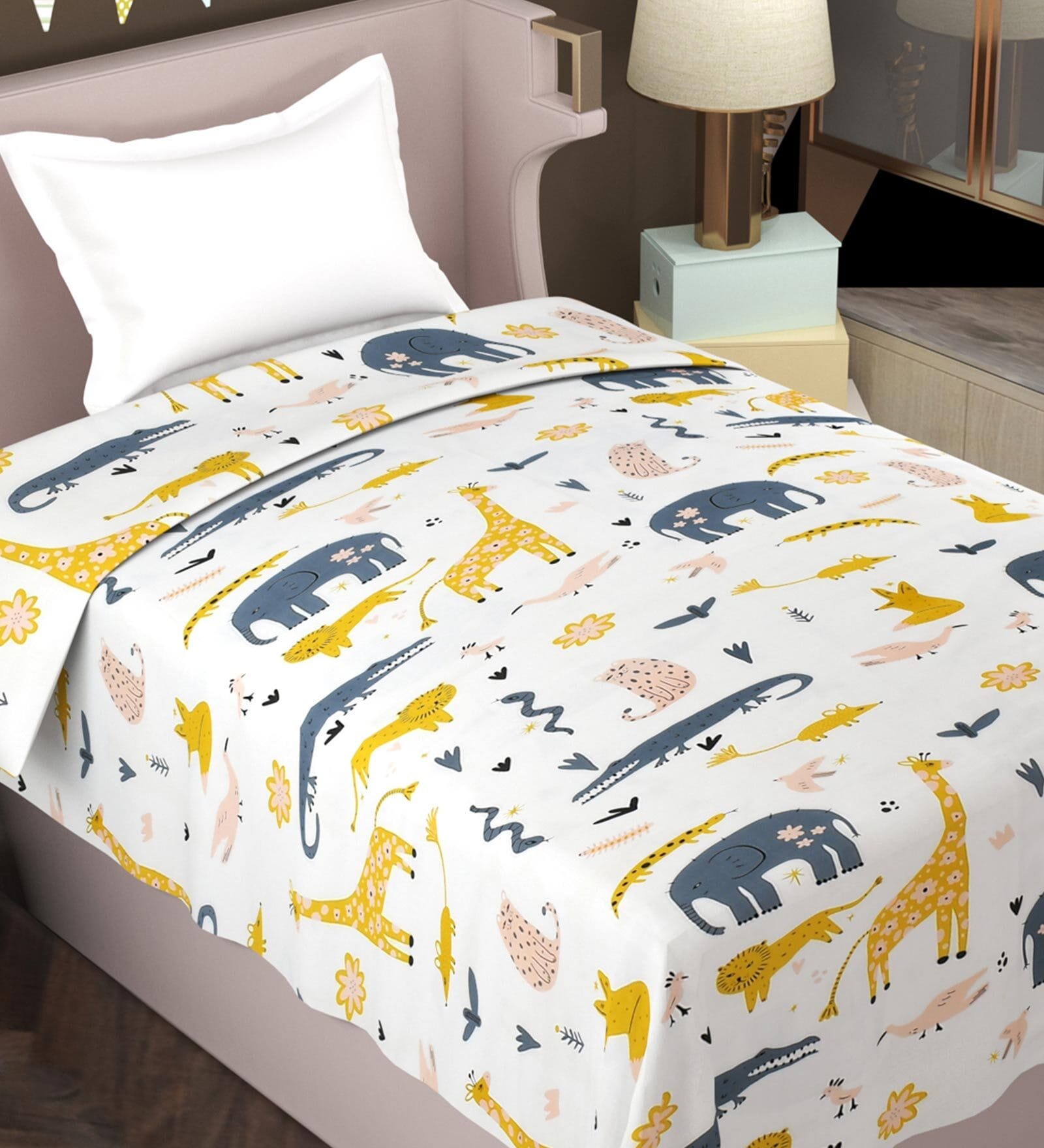 White Cotton Reversible Anti Fungal Single Bed Dohar