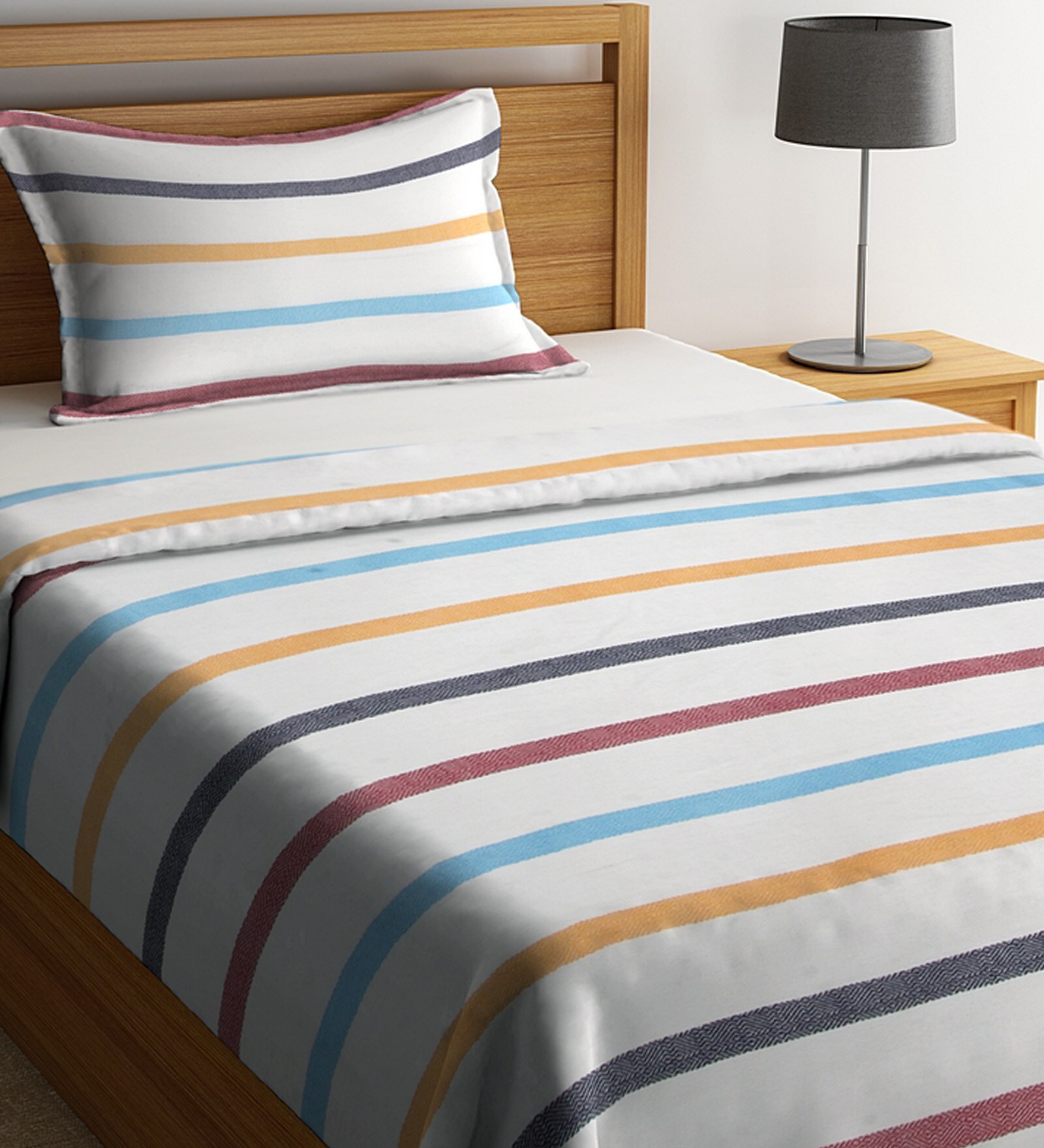 Buy White Cotton Single 300 TC Bed Cover with Pillow Cover by Klotthe at 62 OFF by Klotthe