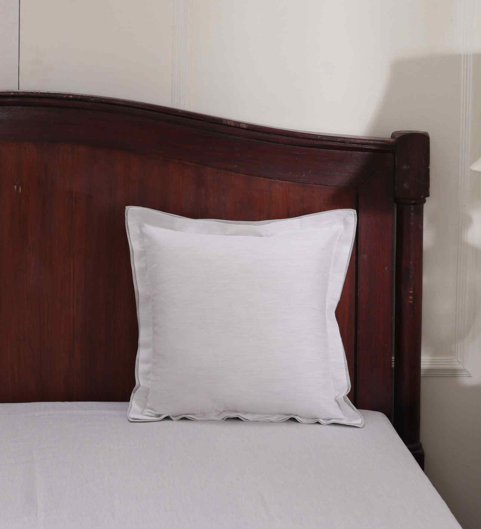 White Cotton Solid 16x16 inches Square Cushion Cover