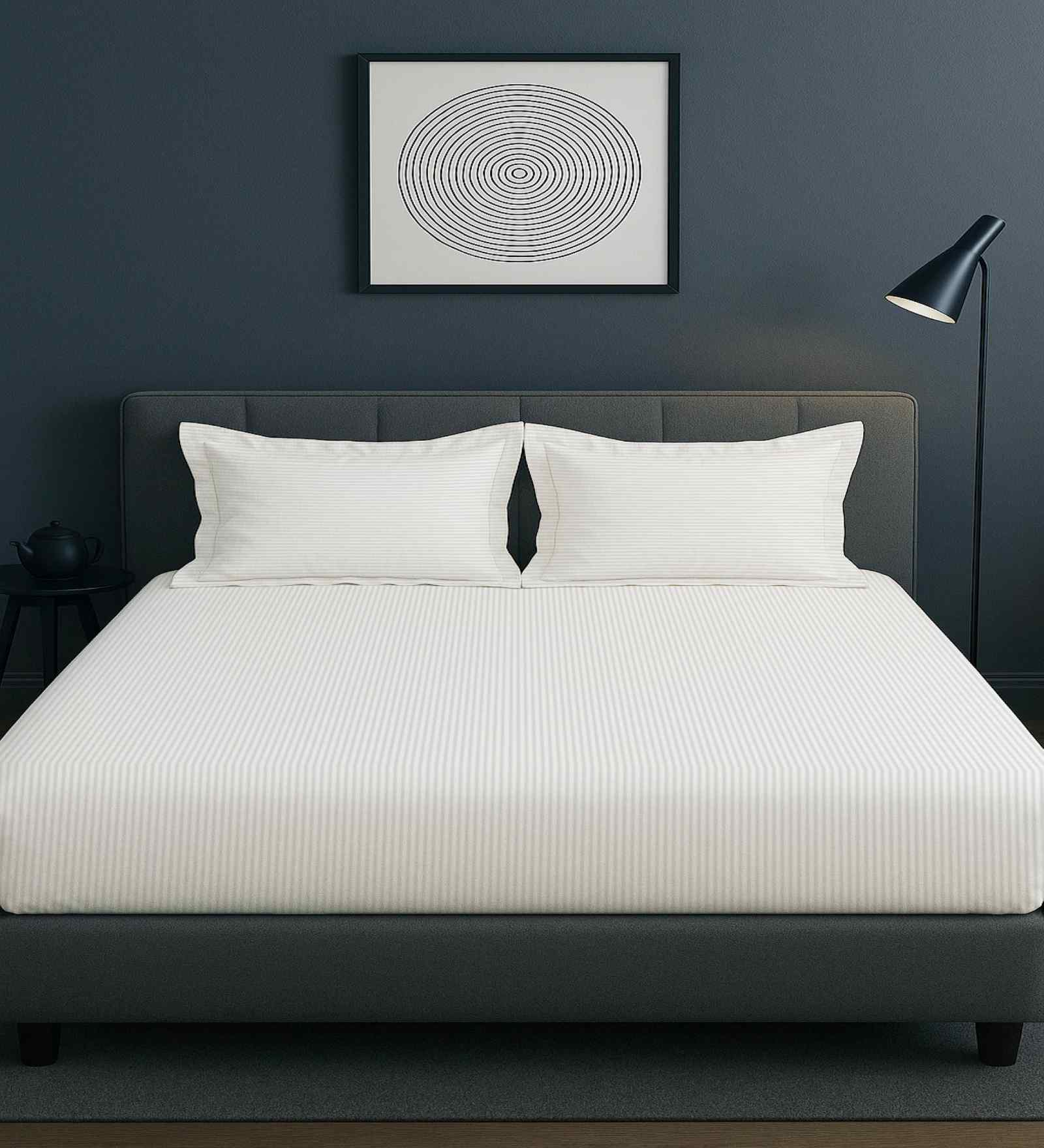 White Cotton1  Queen Bedsheet with 2 Pillow Covers