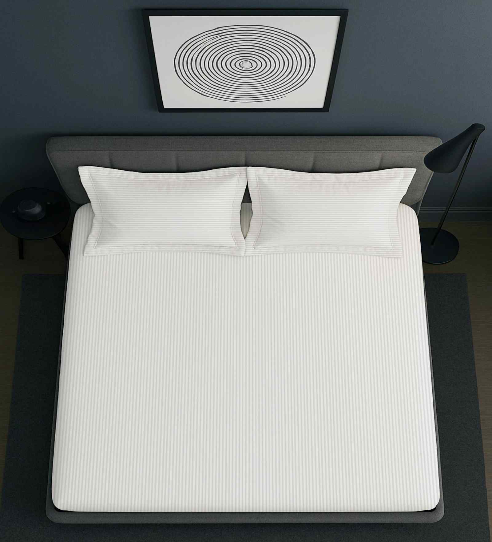 White Cotton1 Super King Bedsheet with 2 Pillow Covers