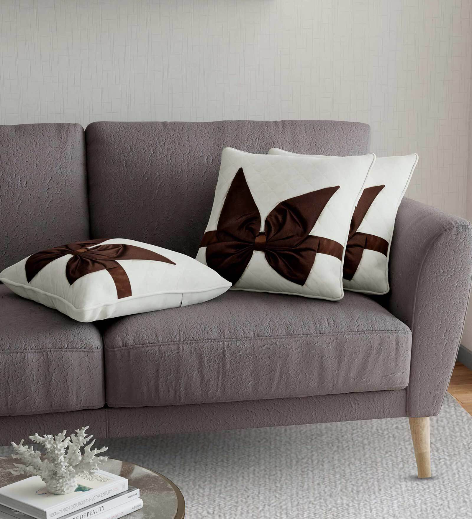 White Decorative cushion Cotton 3D Printed Cushion Cover