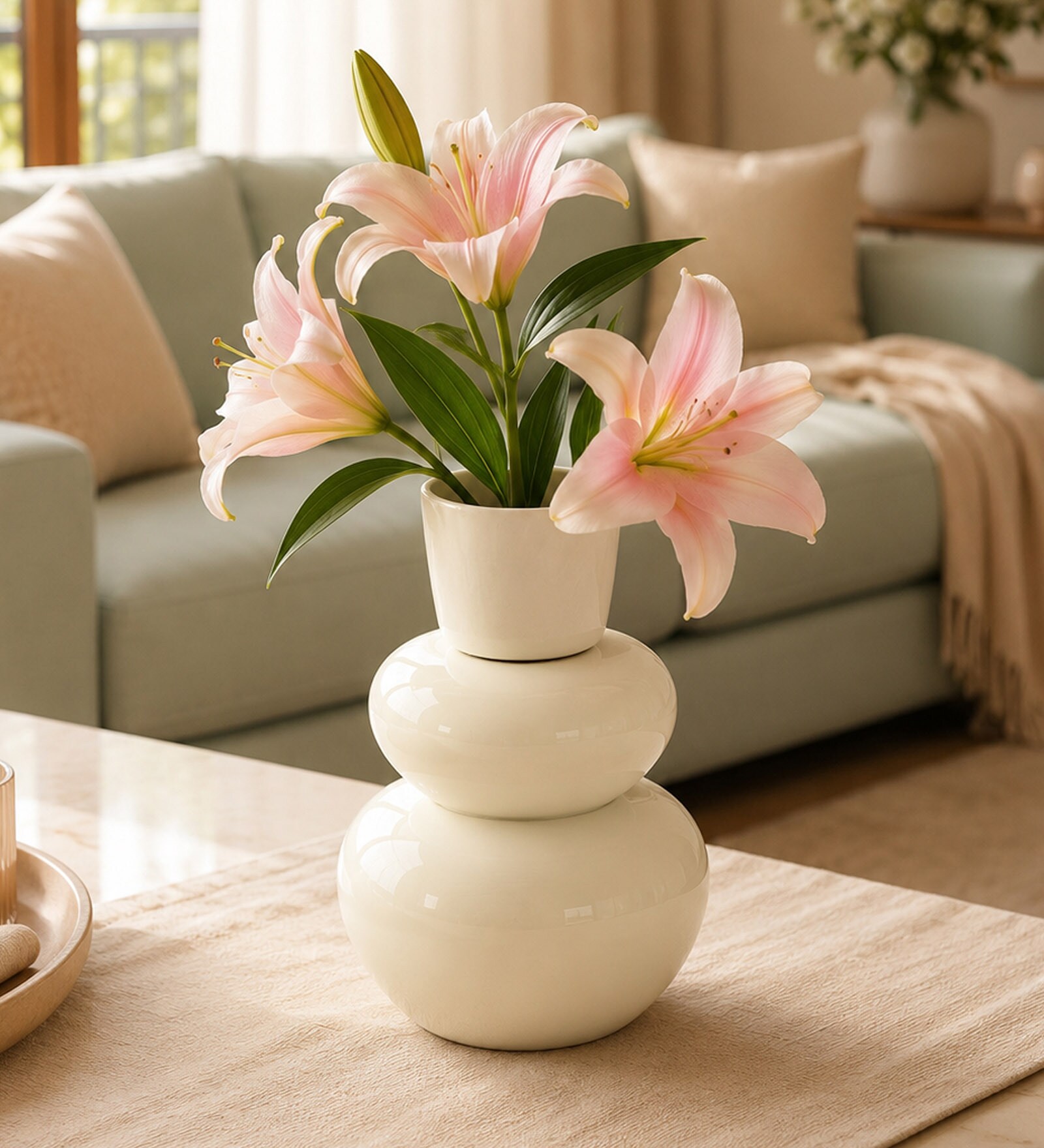 White Elegant Metal Vase