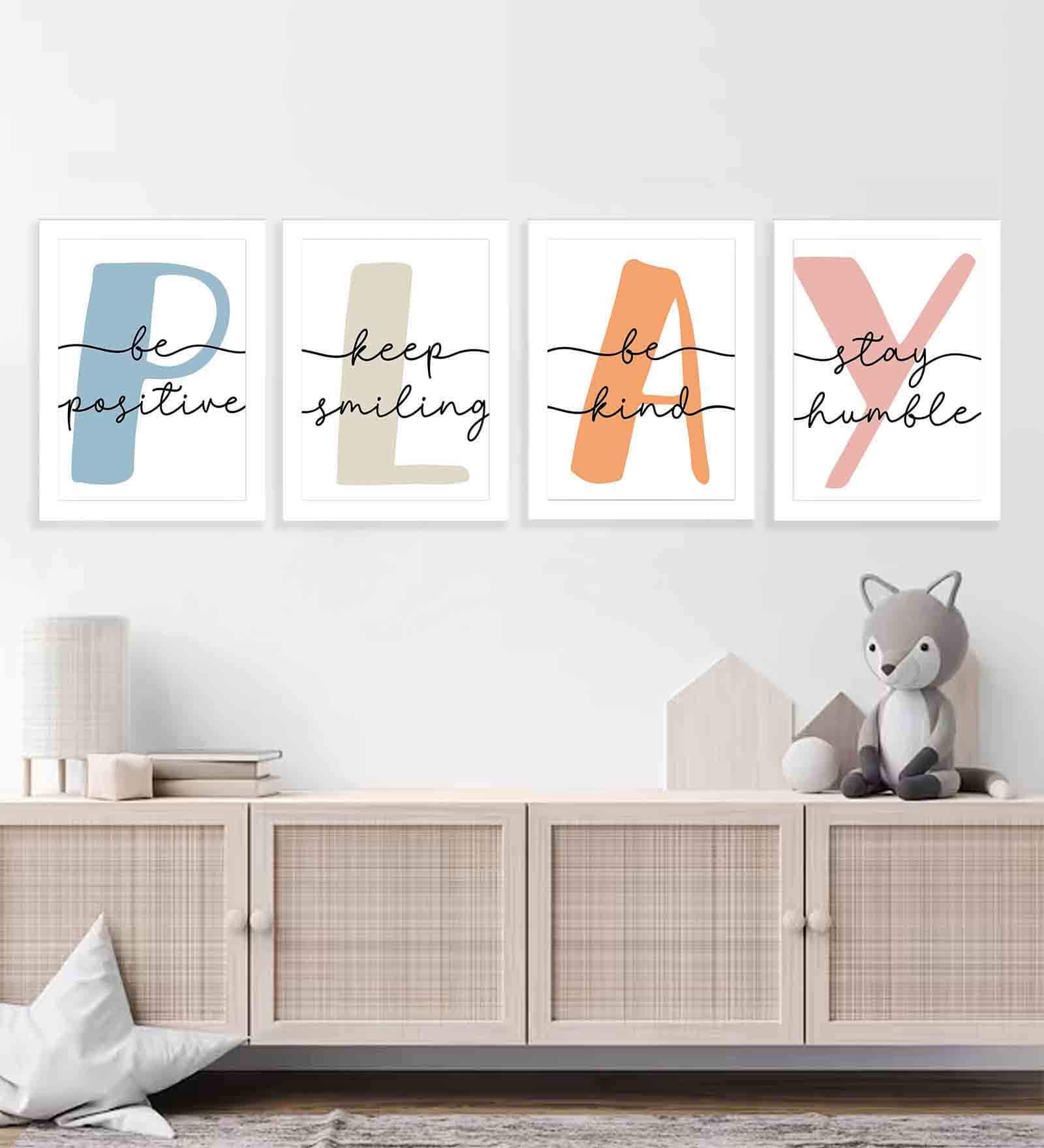 Multicolour Engineered Wood (Set of 4) Art Panels