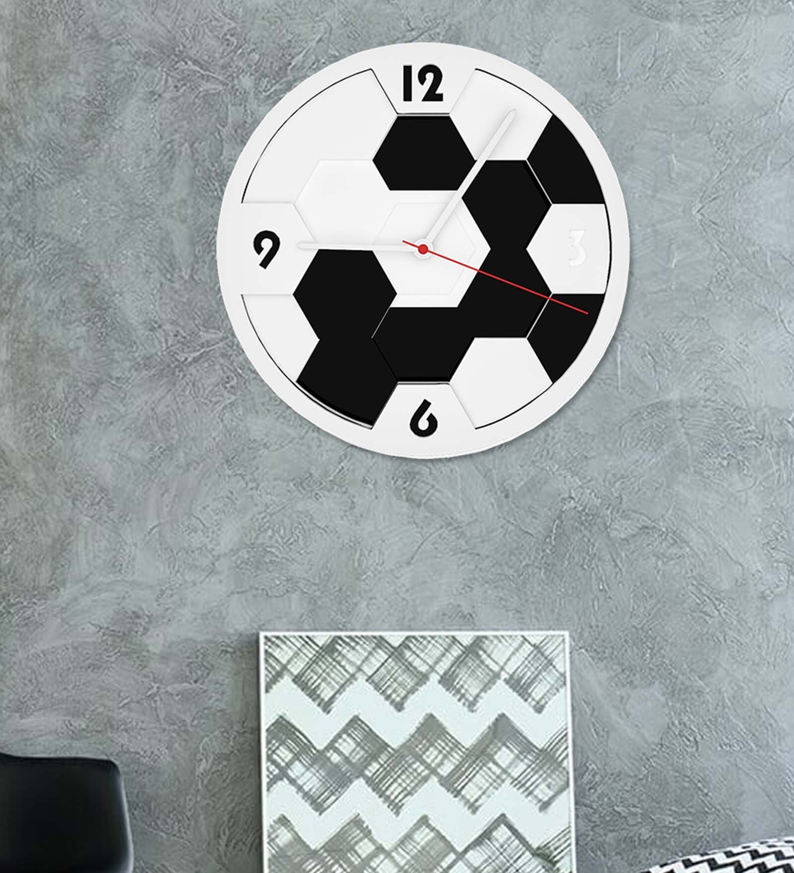 White Engineered Wood Analog Wall Clock