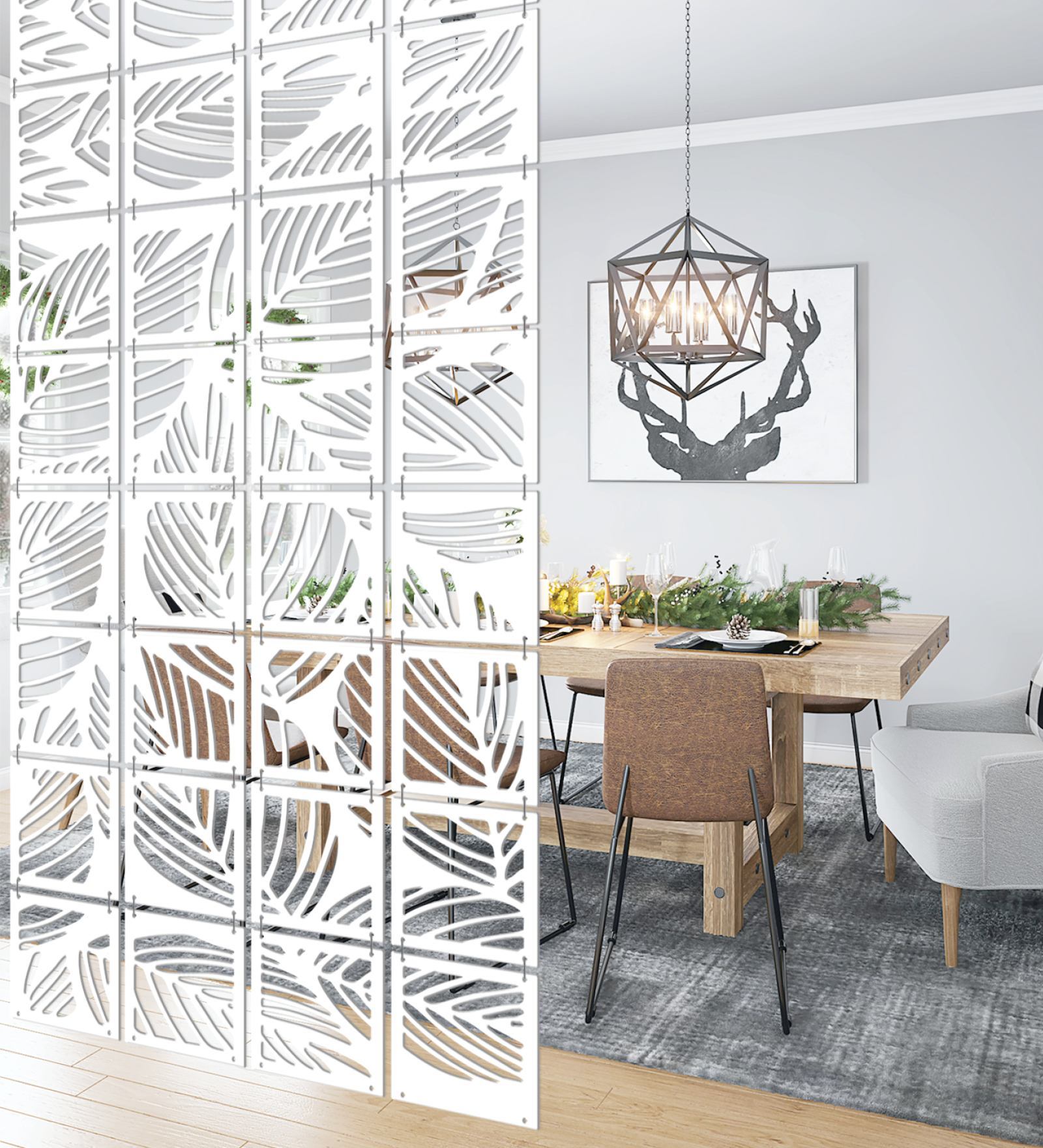White Engineered Wood Divider Panel