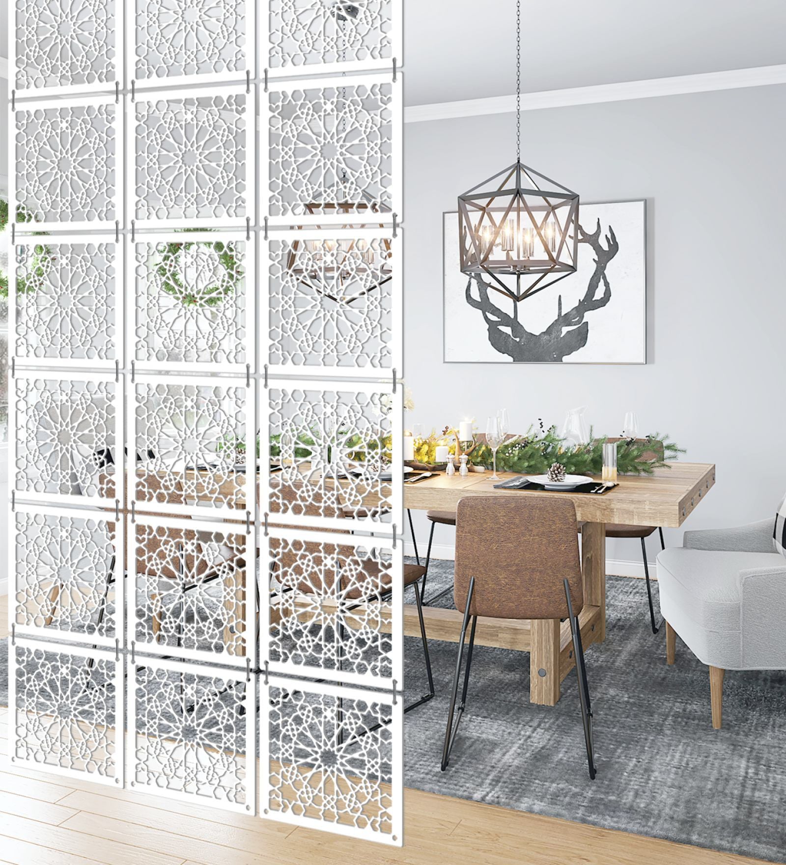 White Engineered Wood Divider Panel