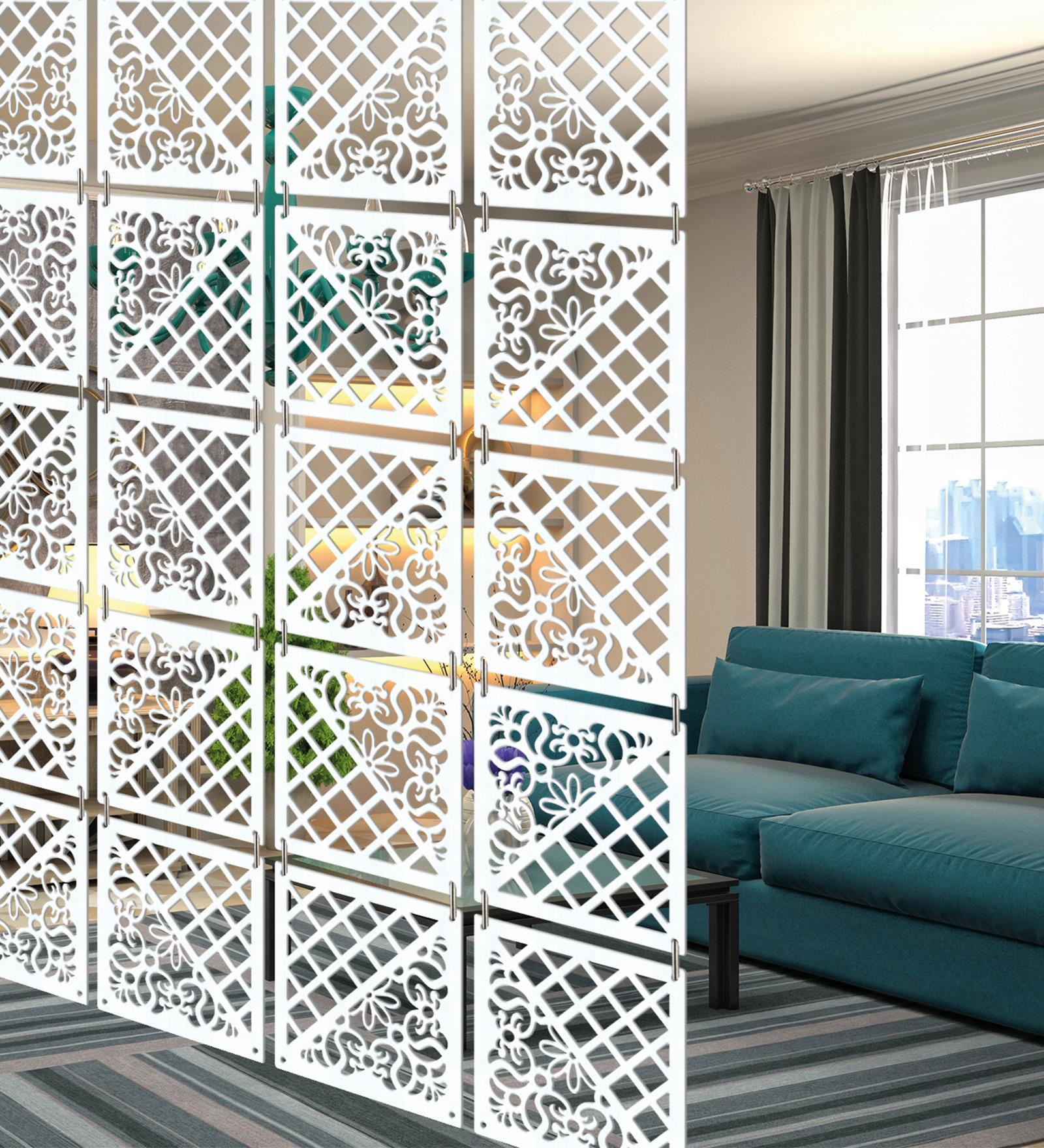 White Engineered Wood Hanging Wood Divider