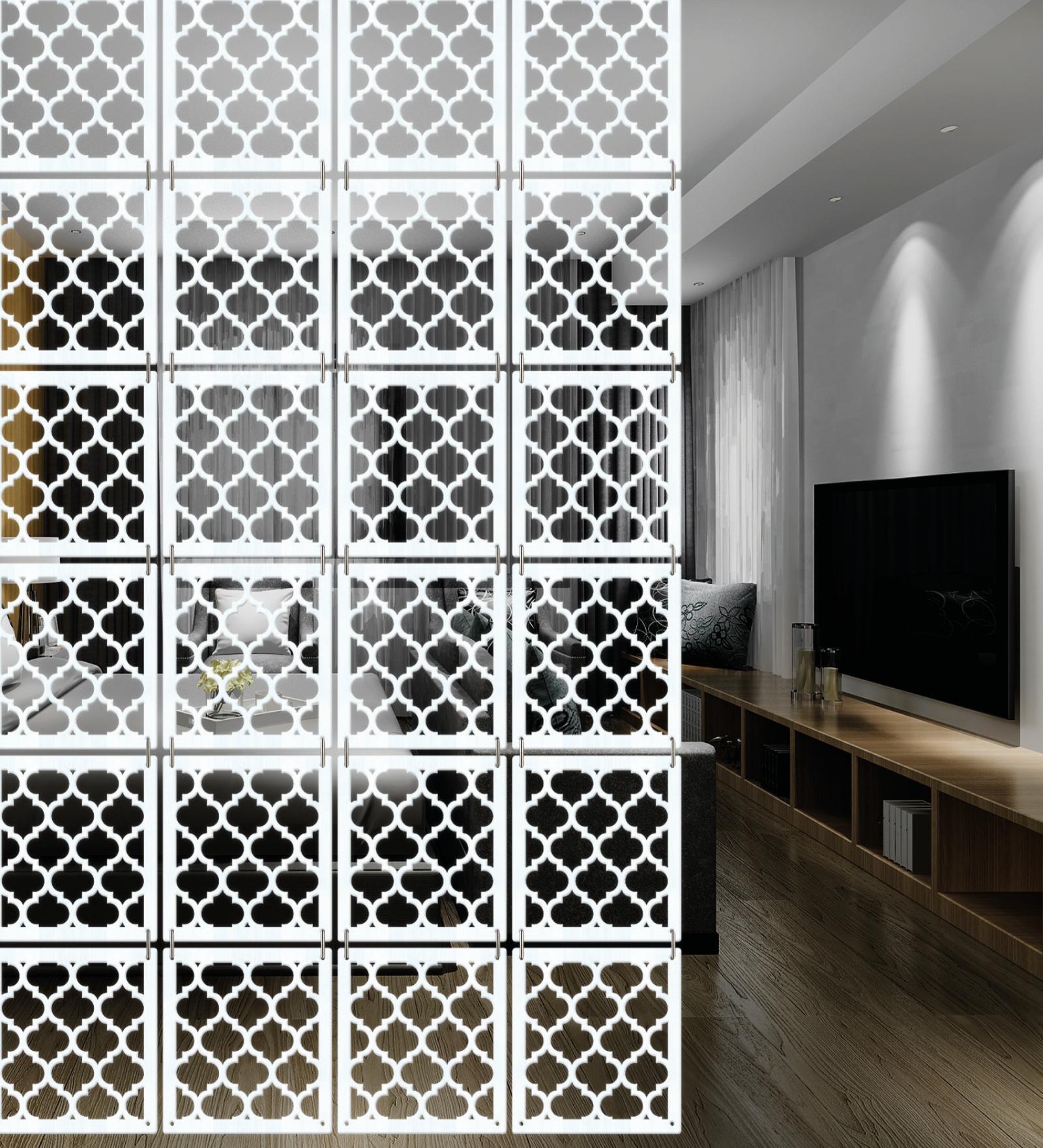 White Engineered Wood Hanging Wood Divider