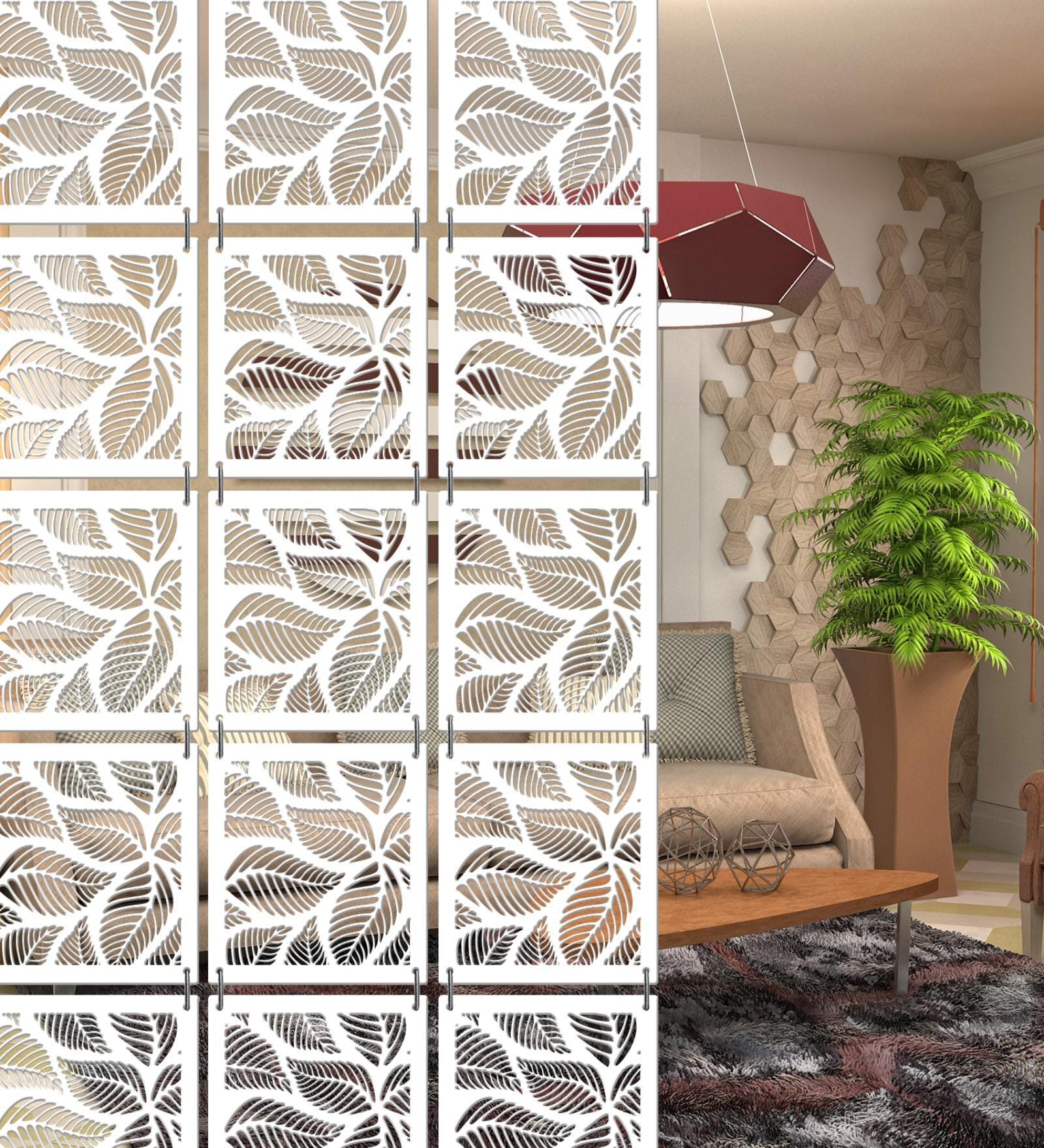 White Engineered Wood Hanging Wood Divider