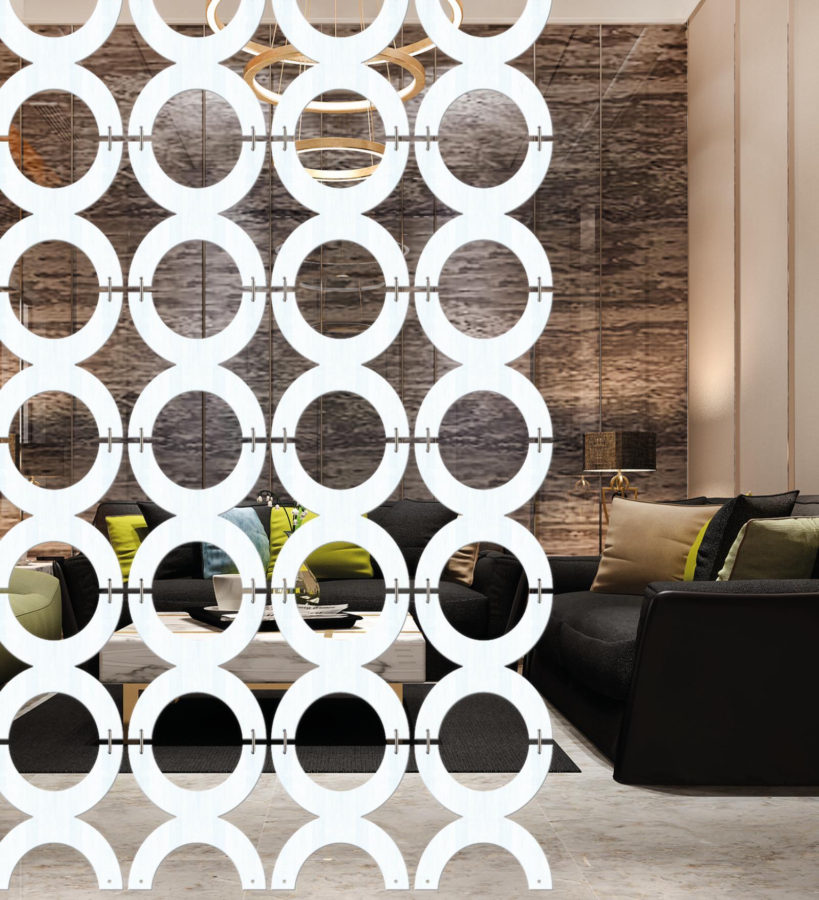 White Engineered Wood Hanging Wood Divider