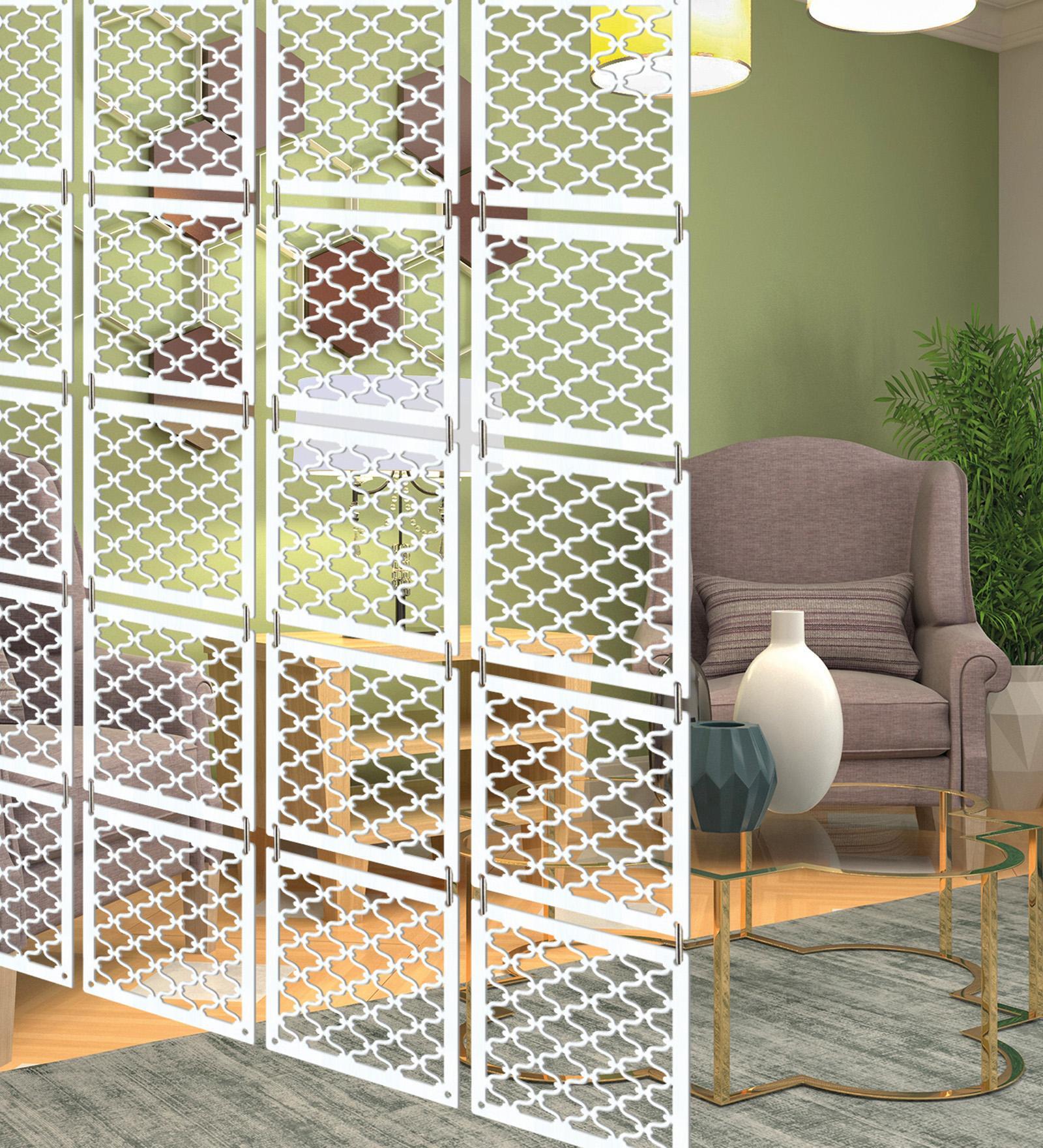 White Engineered Wood Hanging Wood Divider