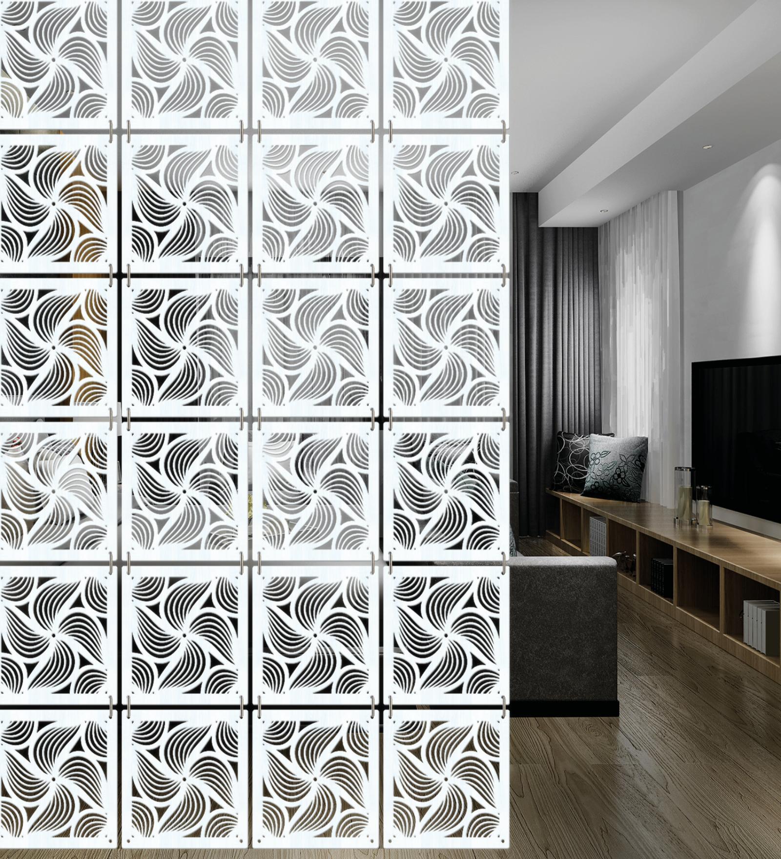 White Engineered Wood Hanging Wood Divider