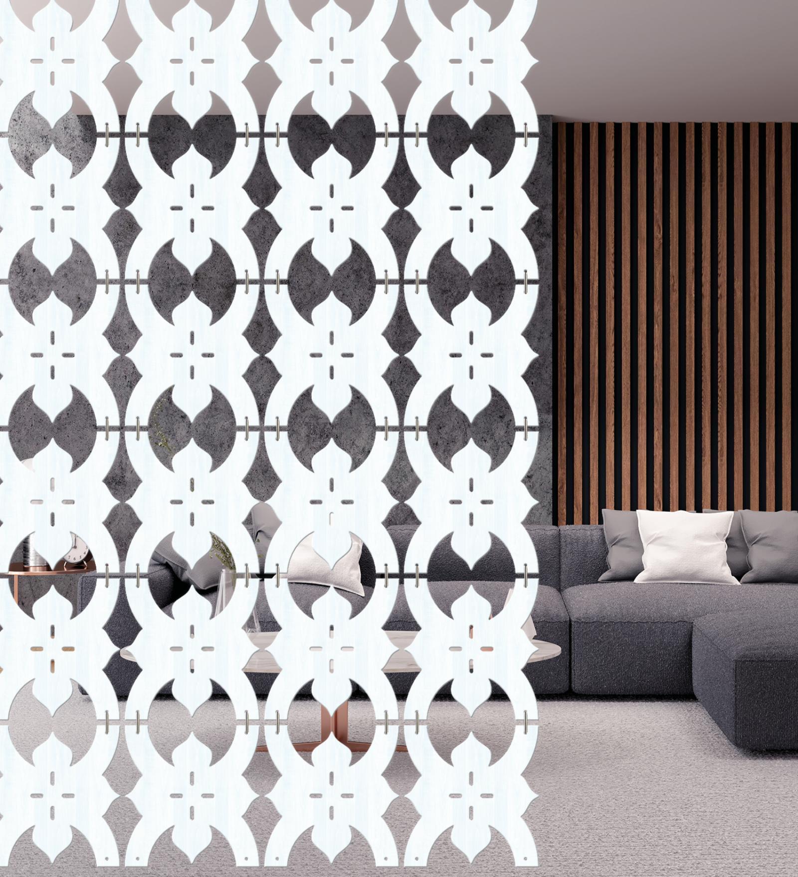 White Engineered Wood Hanging Wood Divider