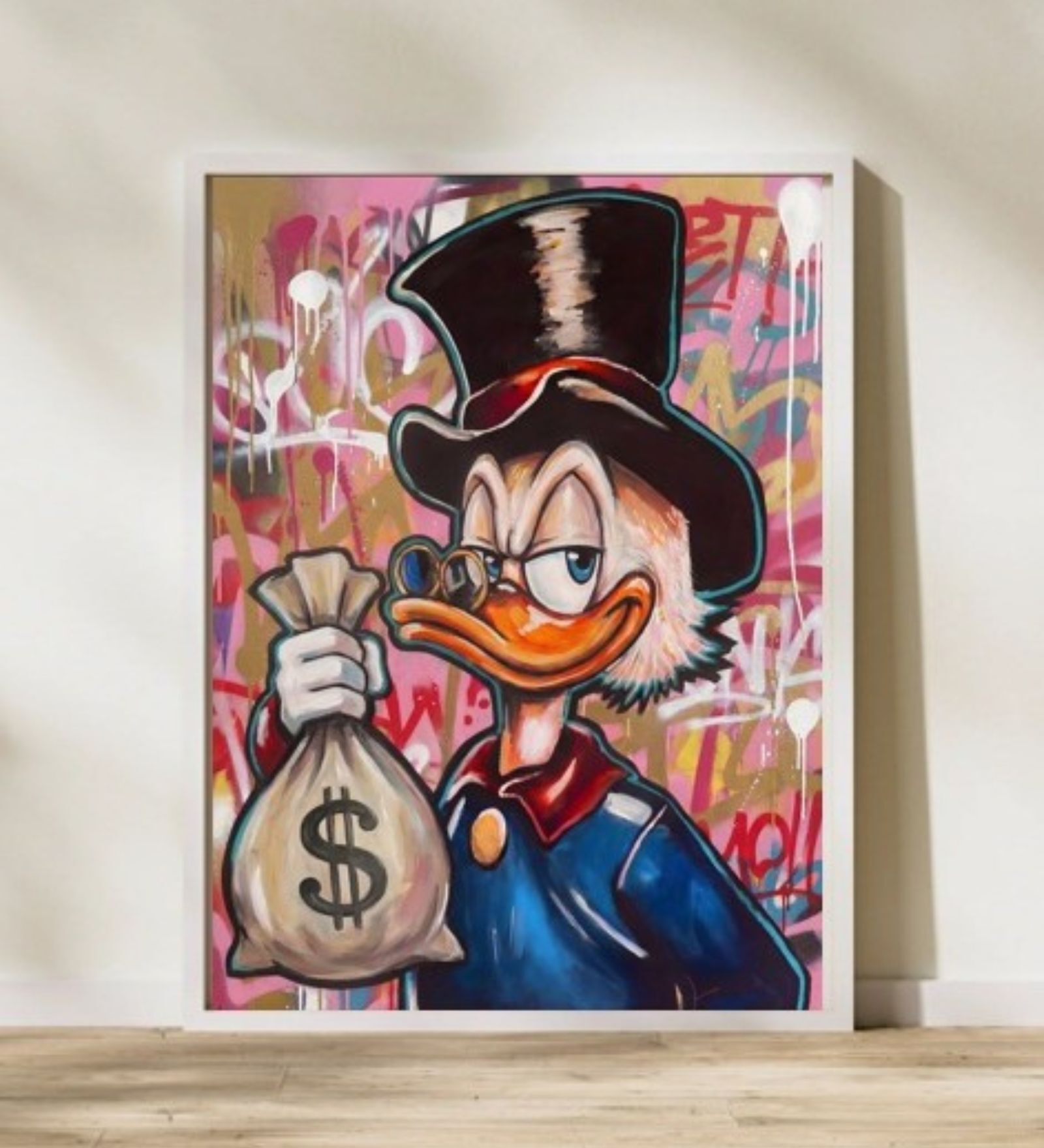 MONEY LOVE HD Poster With White Frame, 12.5   17.3 Inches