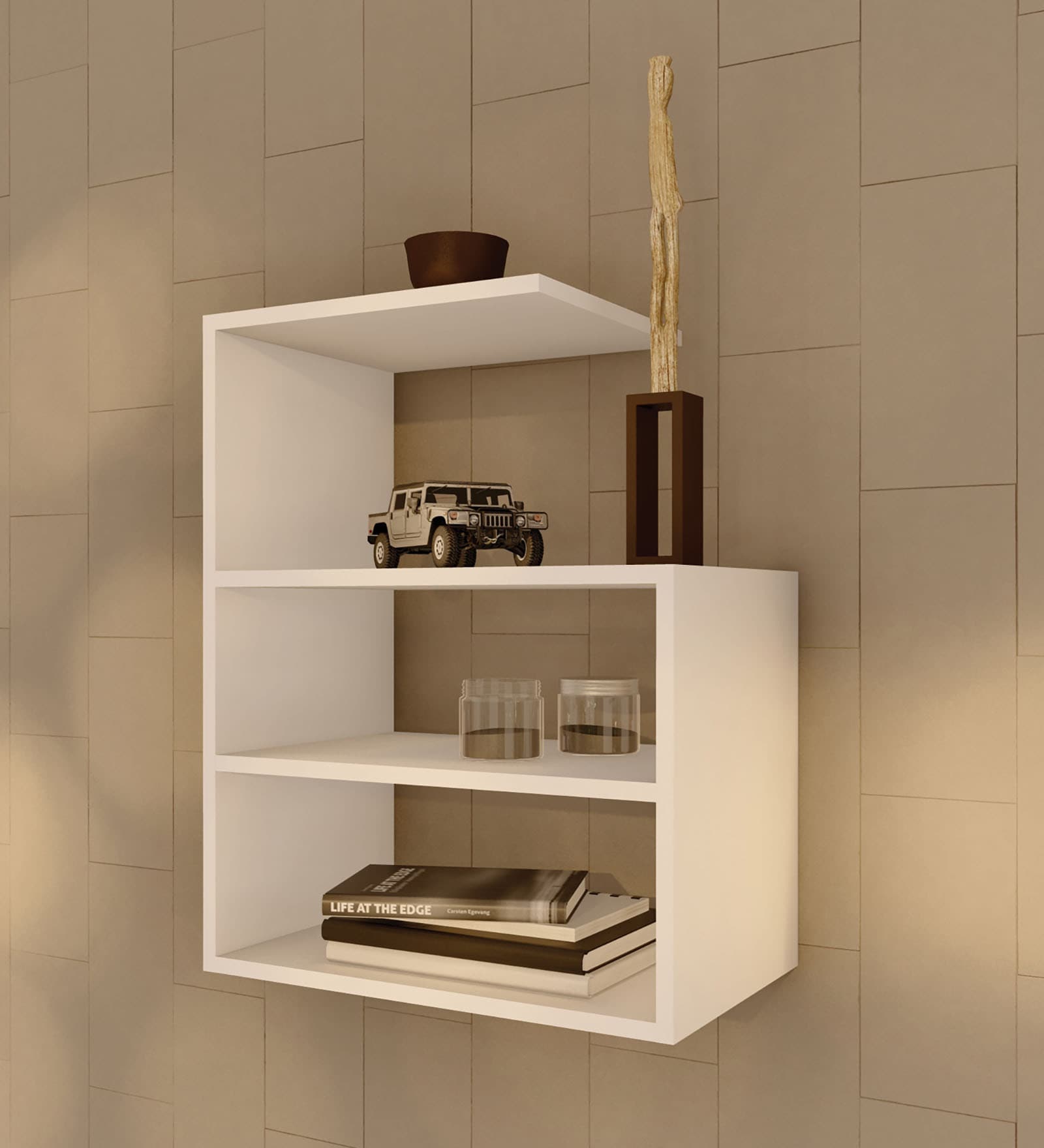 Buy Cubical White Engineered Wood Wall Shelf at 40% OFF by Random ...