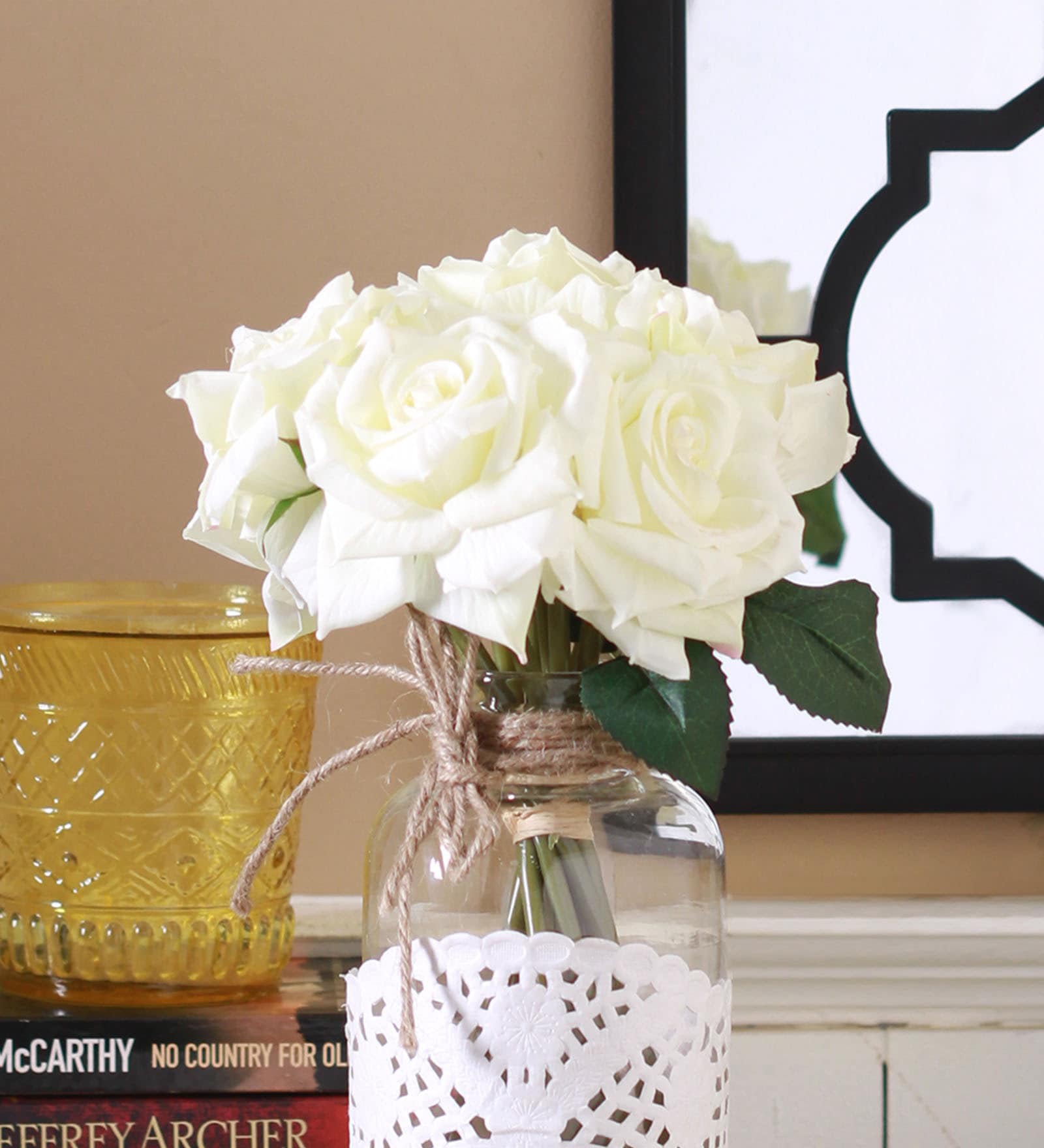 White Fabric Silky Smooth Artificial Flowers