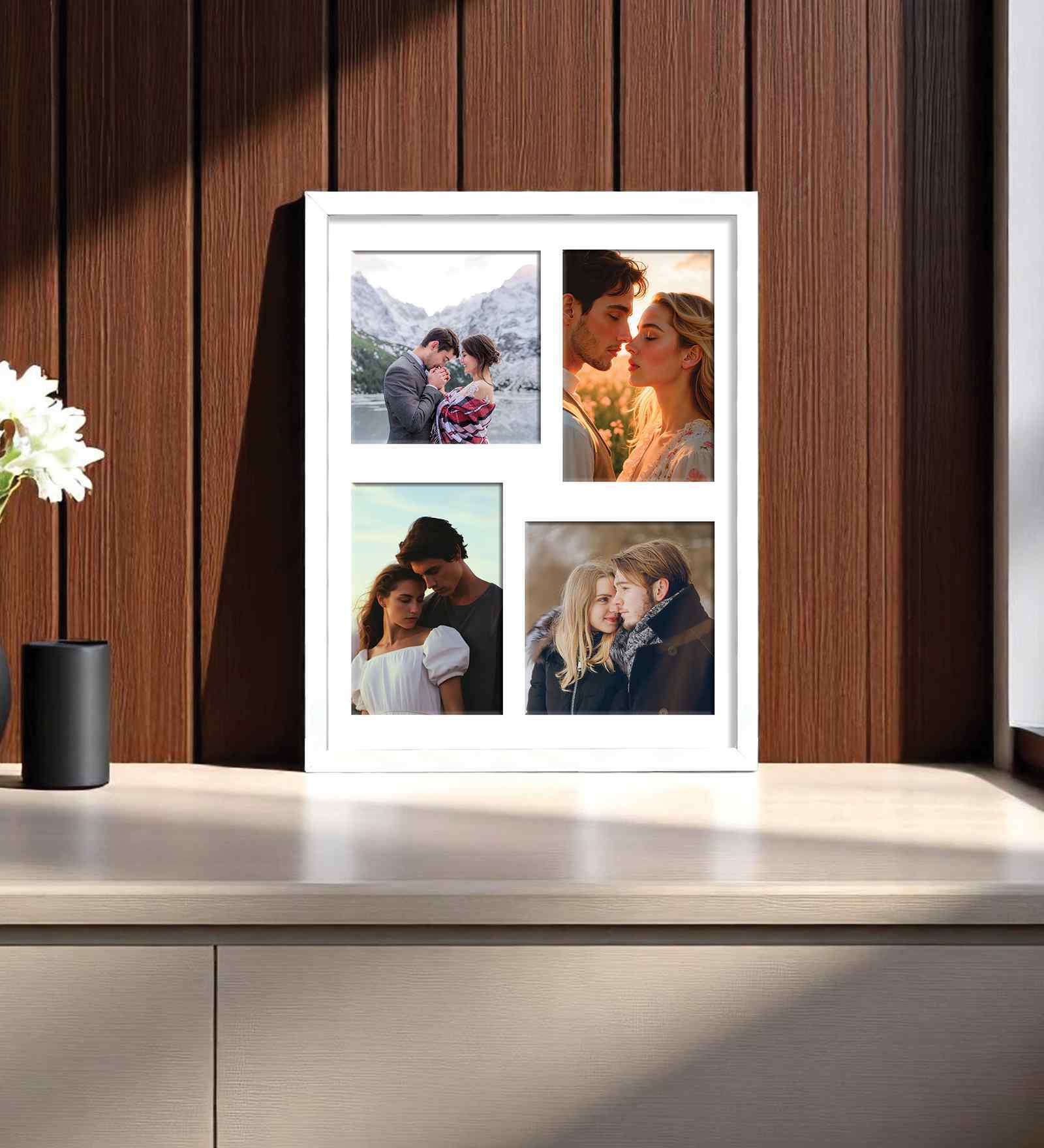 White Fibre Decorative Collage Photo Frames