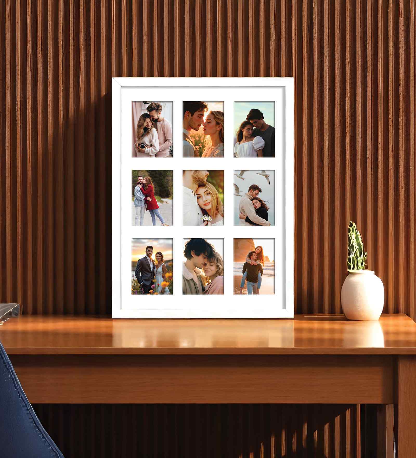 White Fibre Decorative Collage Photo Frames