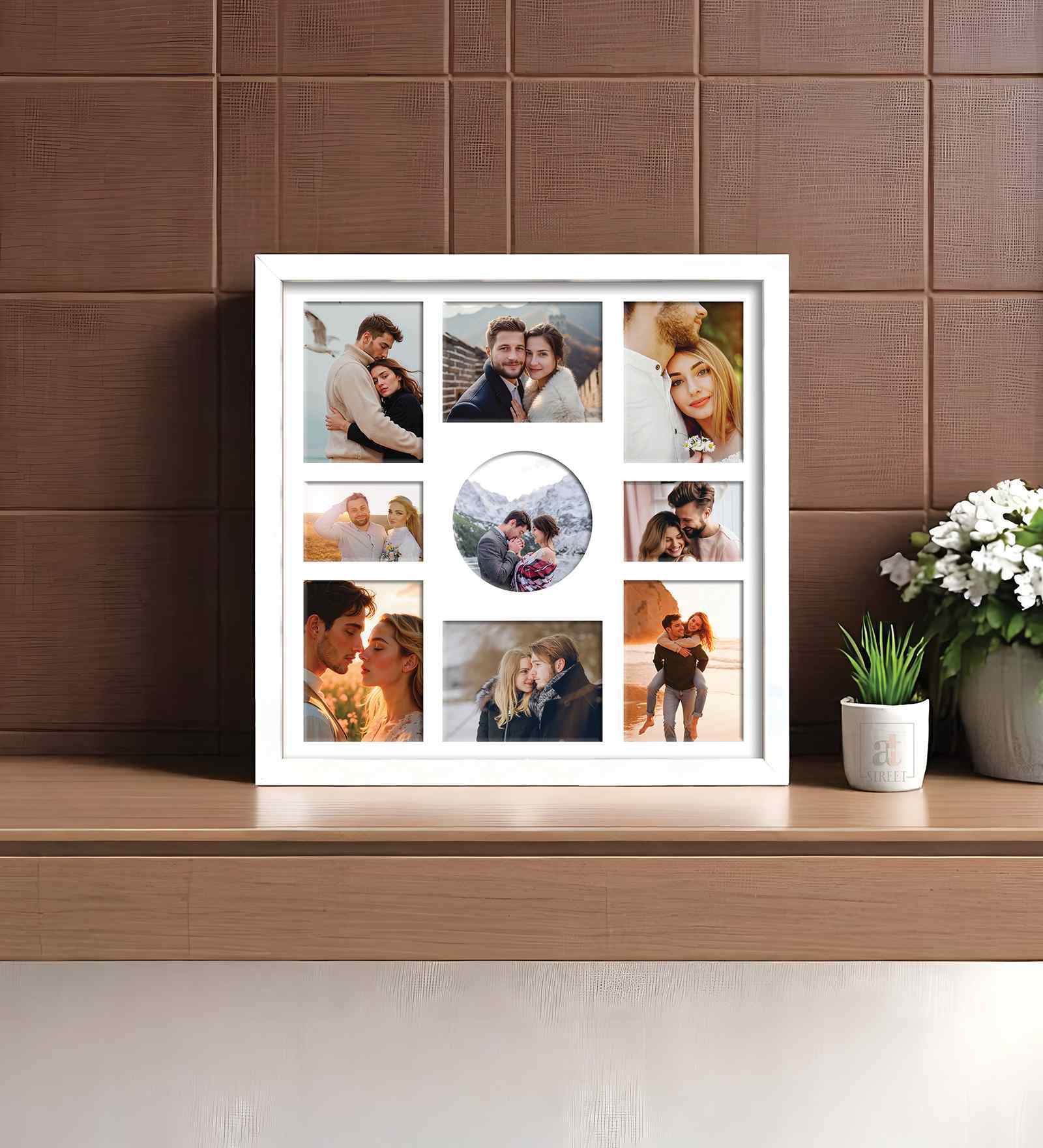 White Fibre Decorative Collage Photo Frames