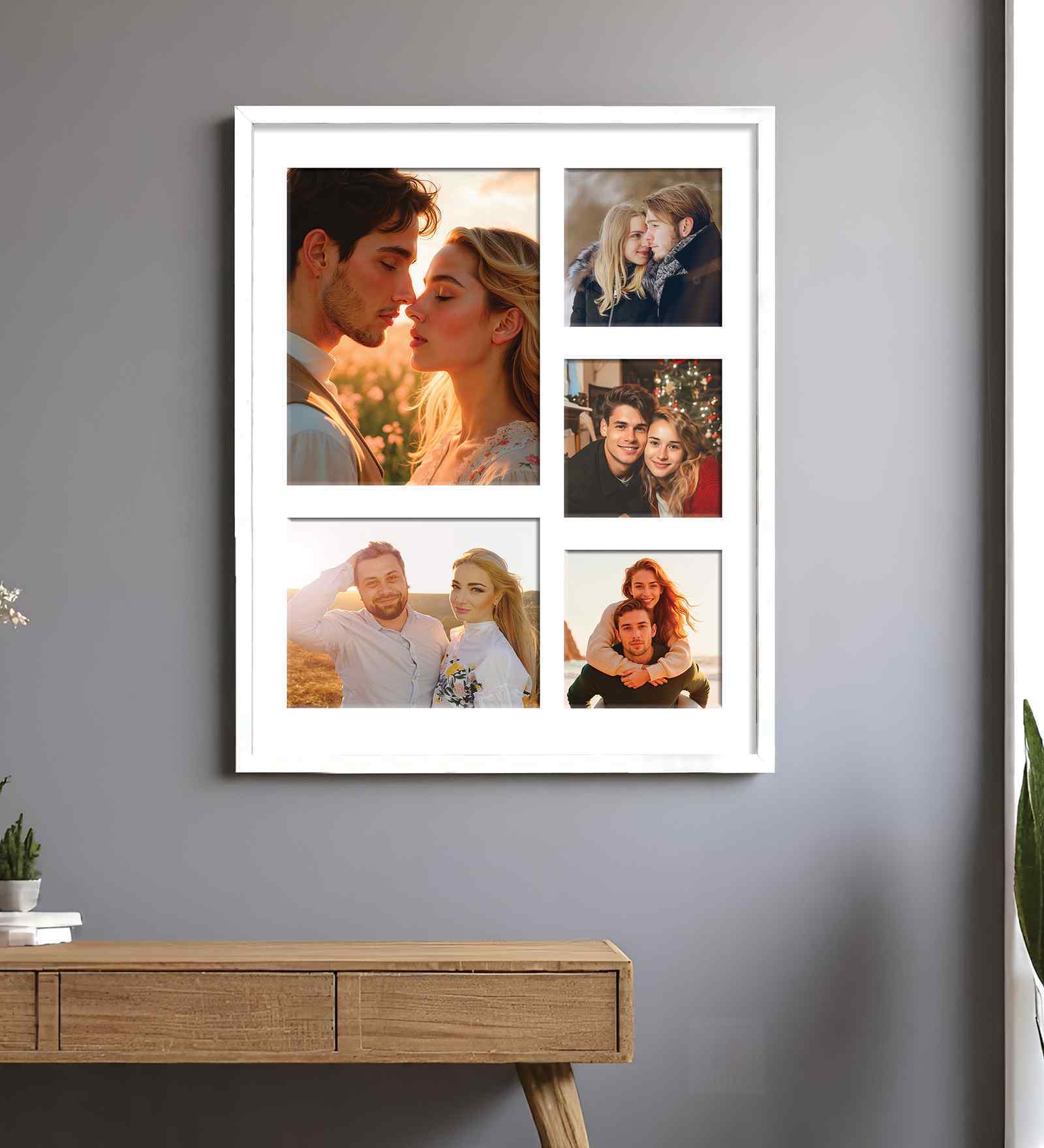White Fibre Decorative Collage Photo Frames