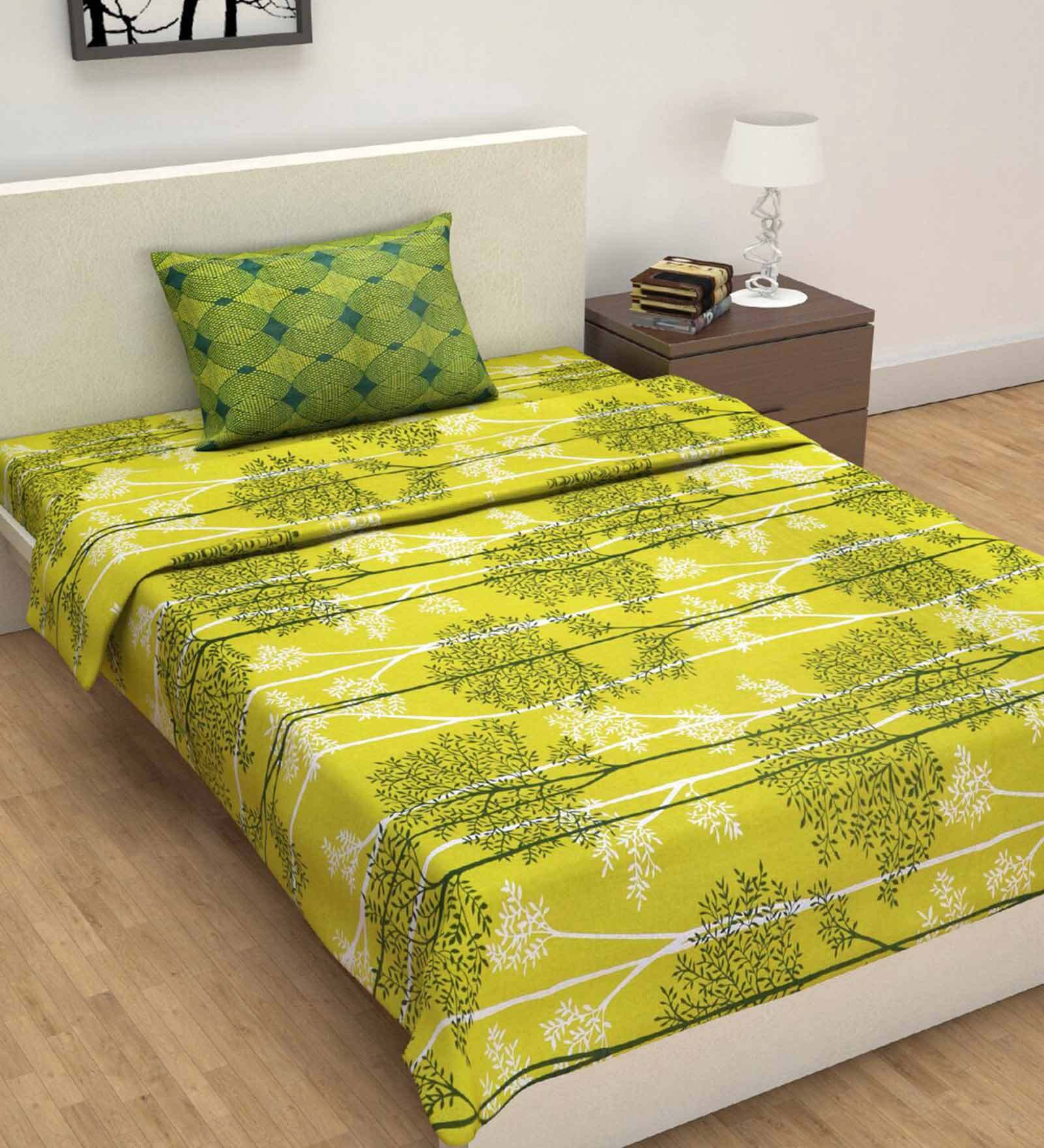 White Floral 144 TC Cotton 3 Pieces Bedding Set Sense Rosy Collection