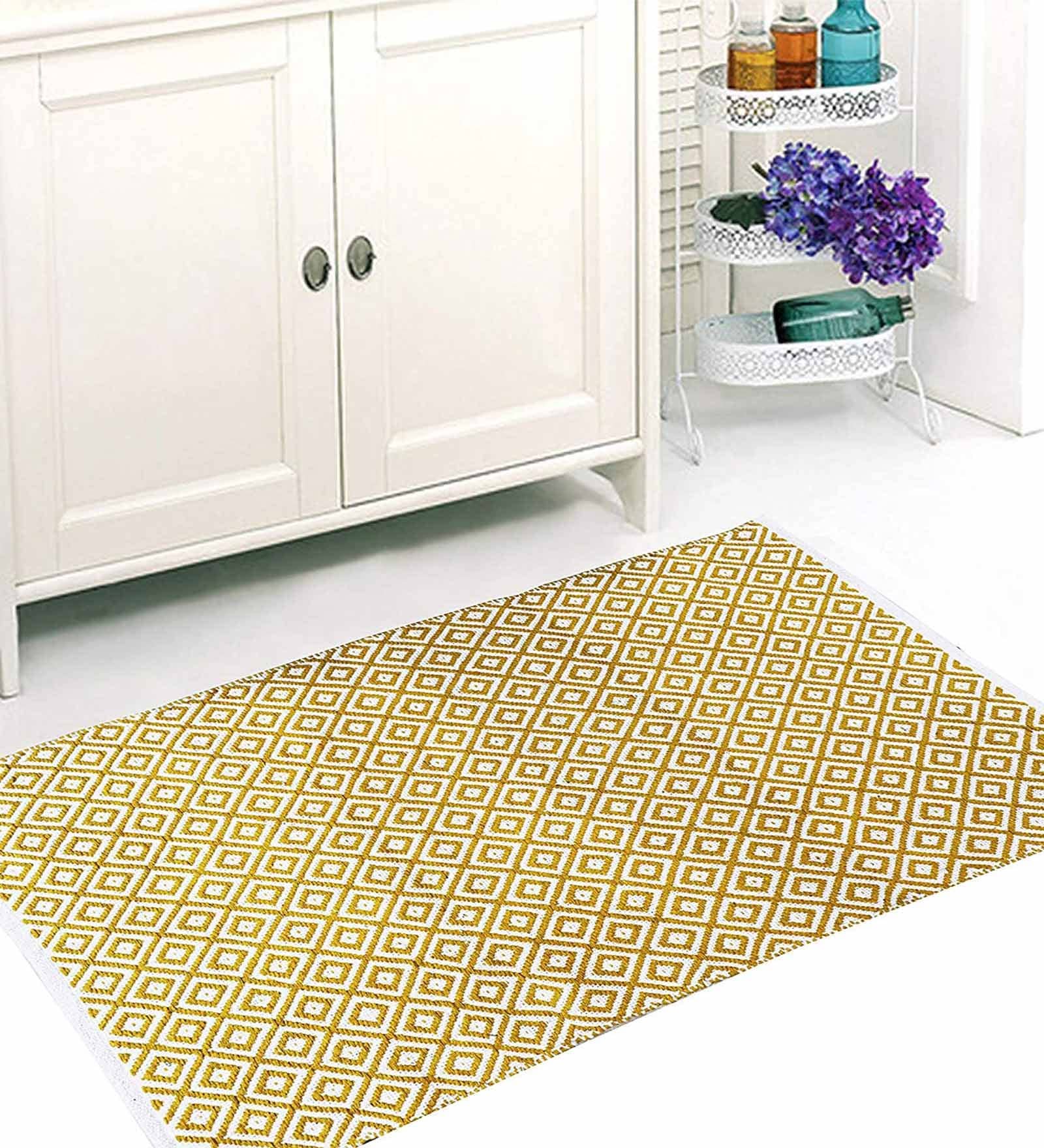 Geometric Cotton 4 X 2 Feet Flat Weave Floor Runner
