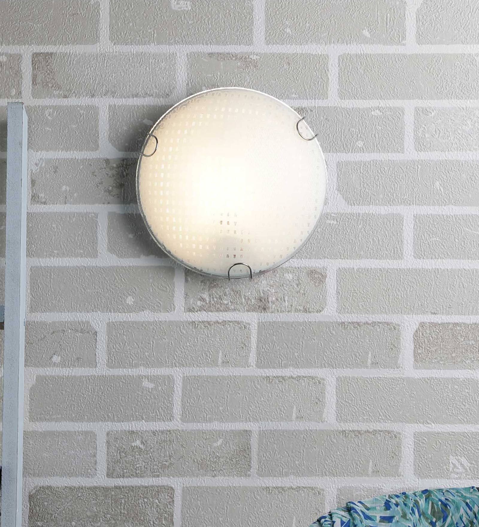 Gilford White Metal & Glass Ceiling Flush Mount