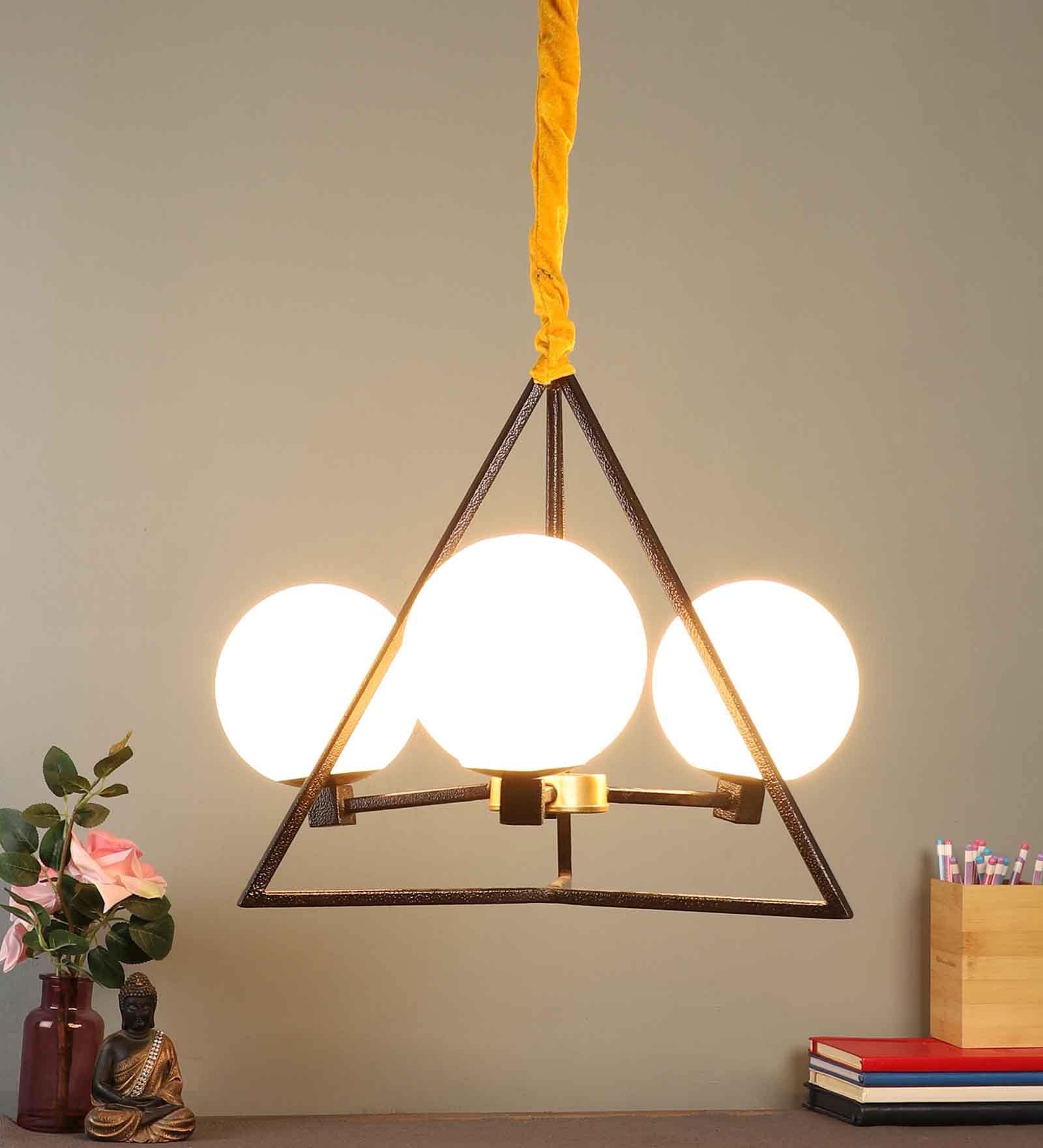 White Glass Single Hanging Light